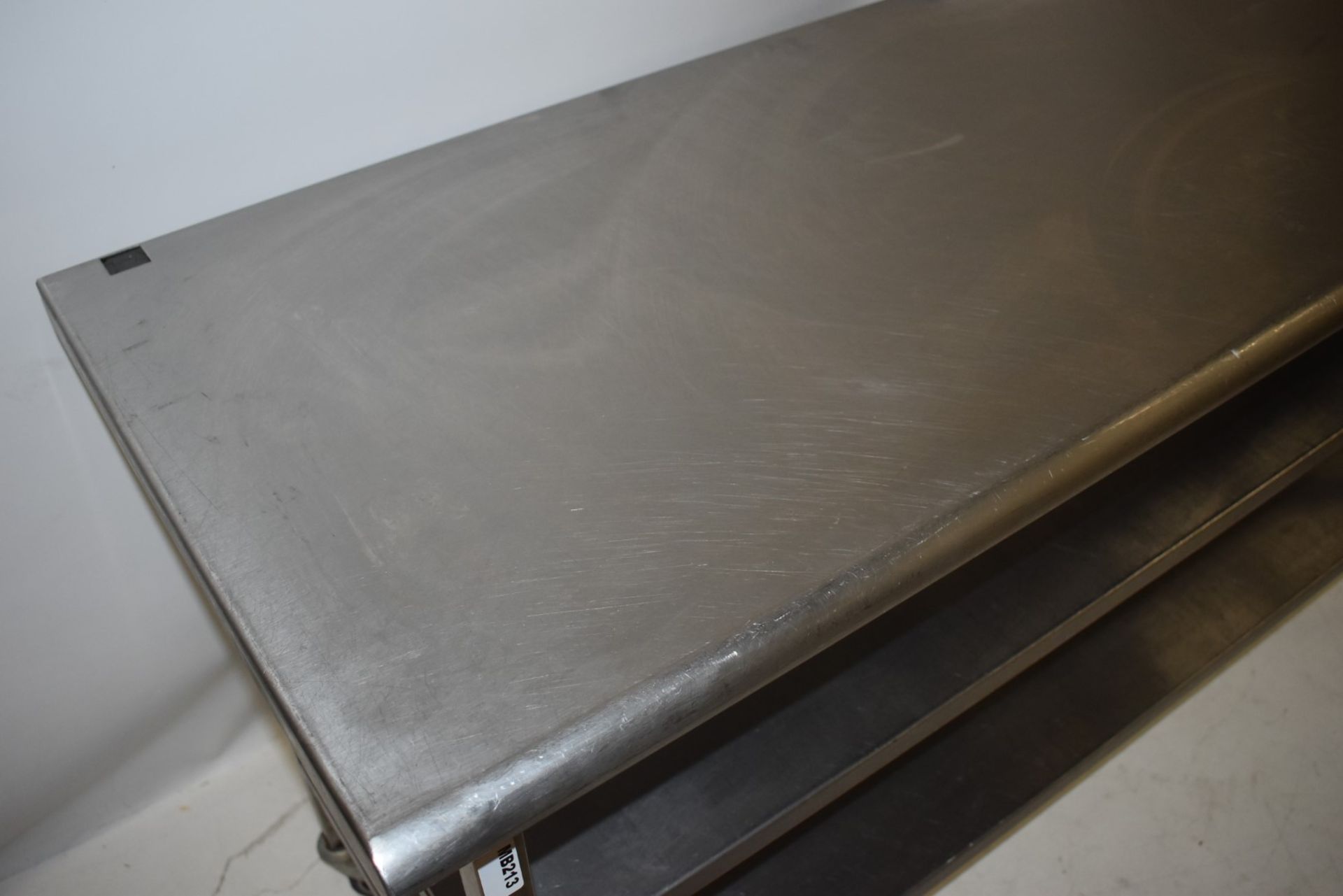 1 x Stainless Steel Prep Bench With Undershelves, Castors and Commercial Tin Opened - H87.5 x W160 x - Image 5 of 5