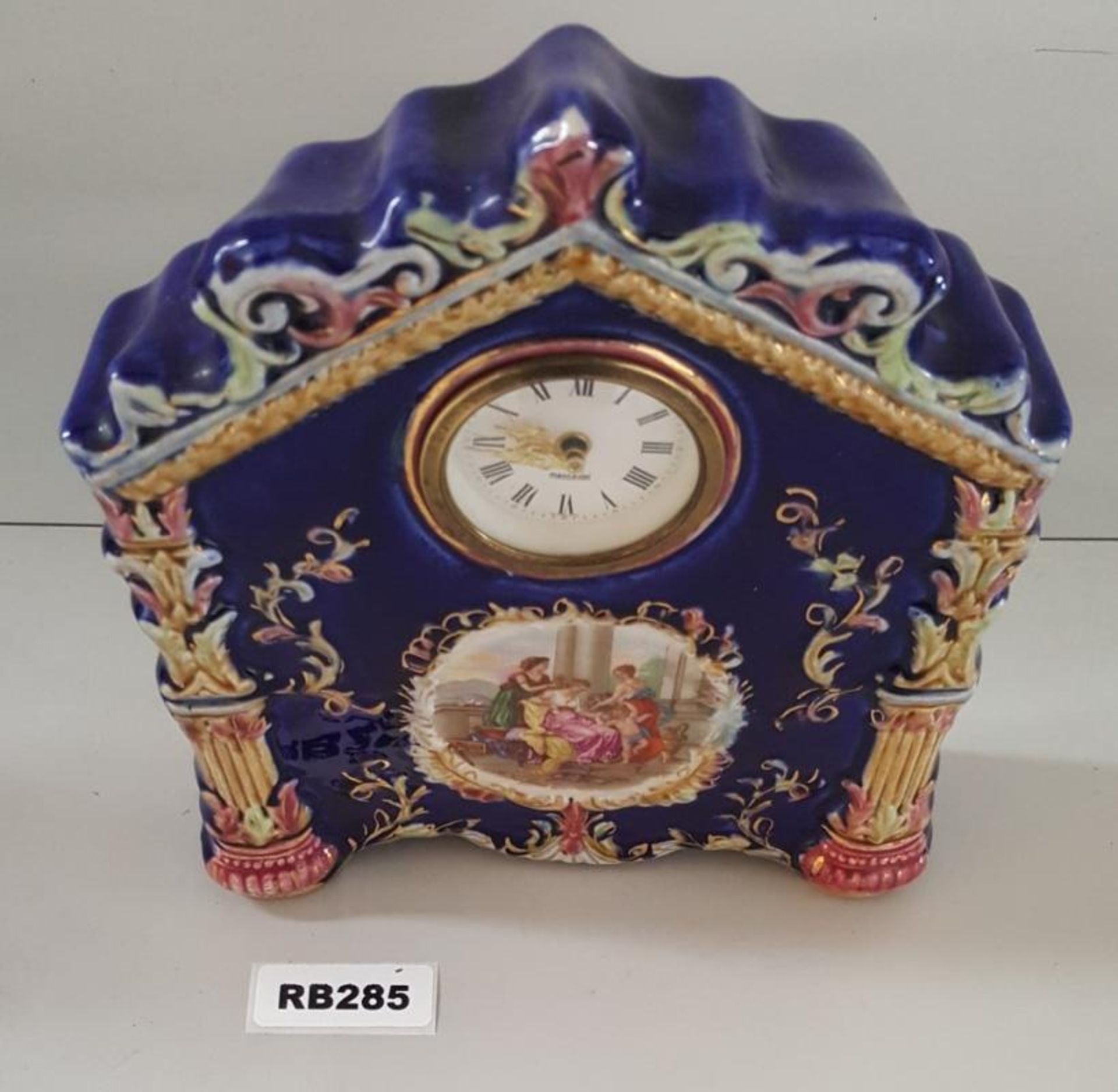 1 x Antique Mercedes Germany Porcelain Clock - Ref RB285 E - Dimensions: H24/L20/W5 cm - CL334 - Loc - Image 3 of 5