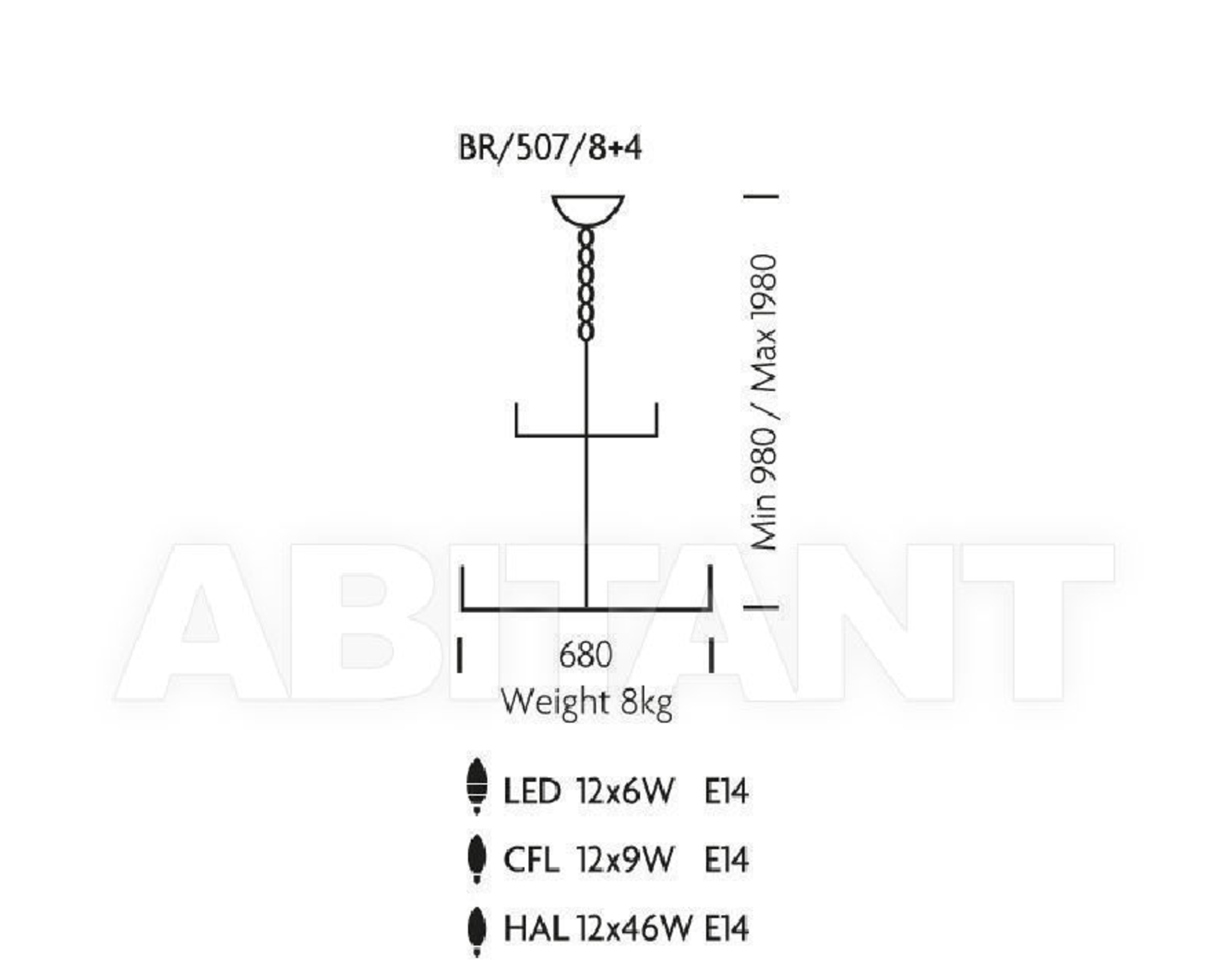 1 x New In Box Chelsom Ballroom Сhandelier BR/507/8+4 - CL001 - REF291/A31 - Location: Altrincham - Image 3 of 3