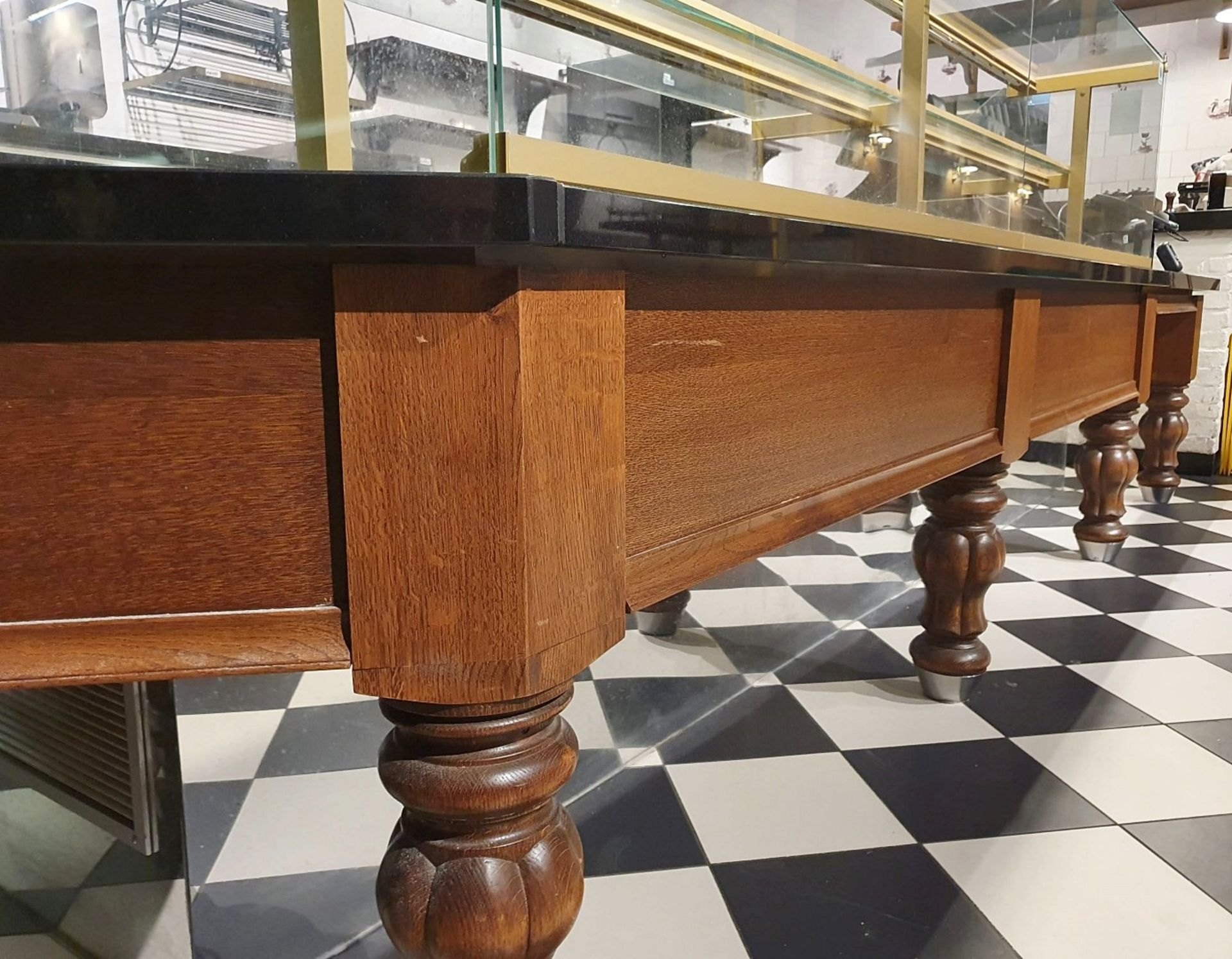 1 x Patisserie Refrigerated Display Service Counter in Oak and Gold With Granite Worktops and - Image 6 of 25