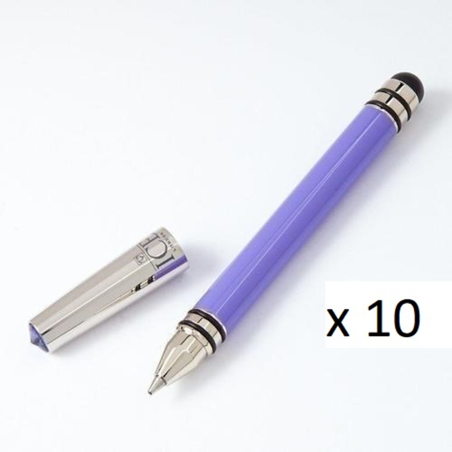 10 x ICE LONDON App Pen Duo - Touch Stylus And Ink Pen Combined - Colour: PURPLE - MADE WITH SWAROVS