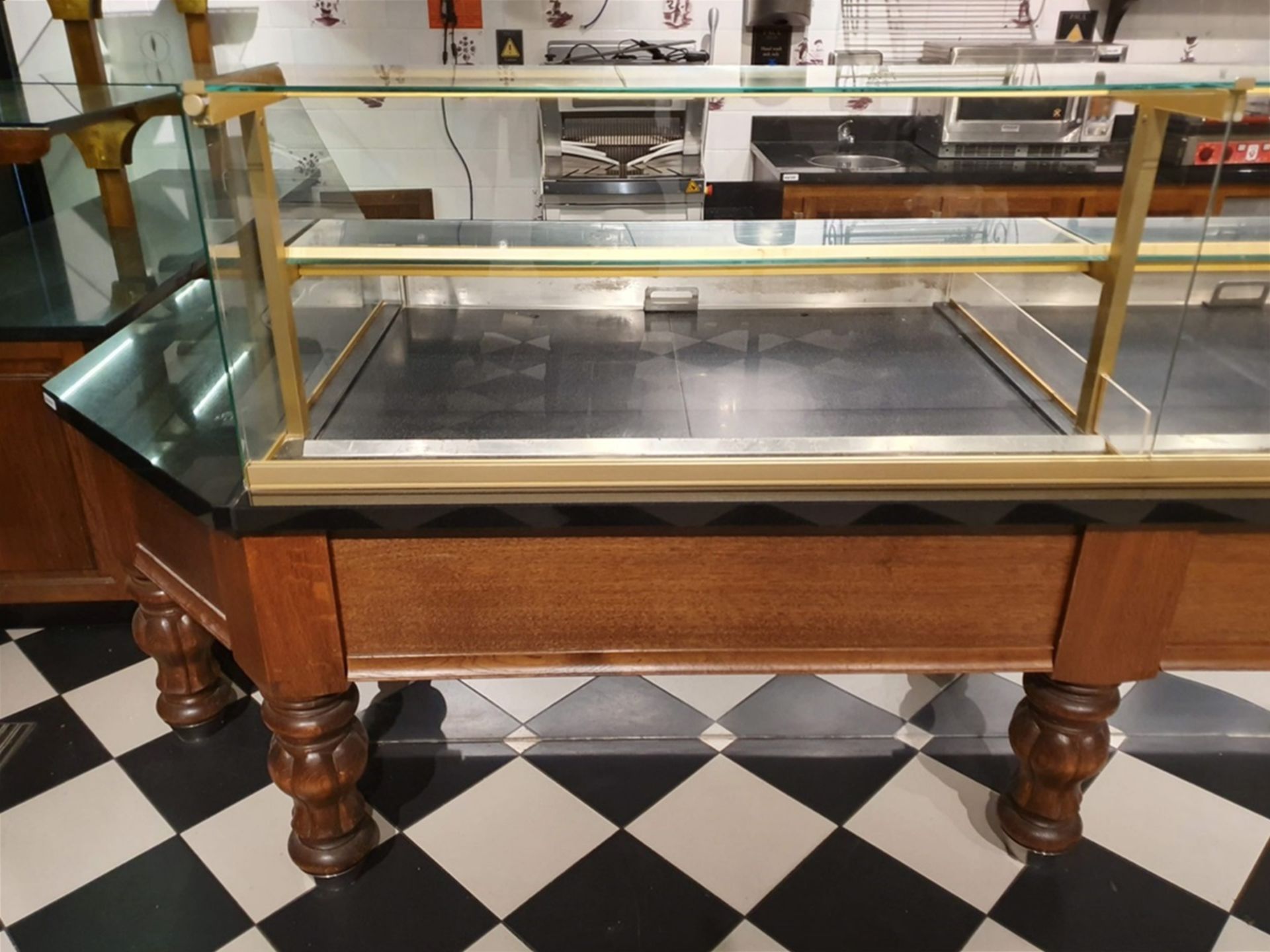 1 x Patisserie Refrigerated Display Service Counter in Oak and Gold With Granite Worktops and - Image 10 of 25