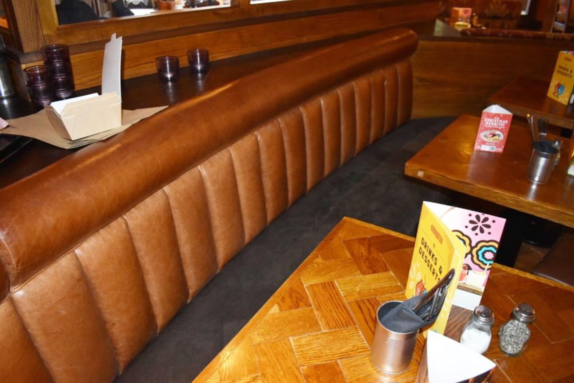 1 x Long Curved Seating Bench From Mexican Themed Restaurant - CL461 - Ref PR891 - Location: London - Image 8 of 14