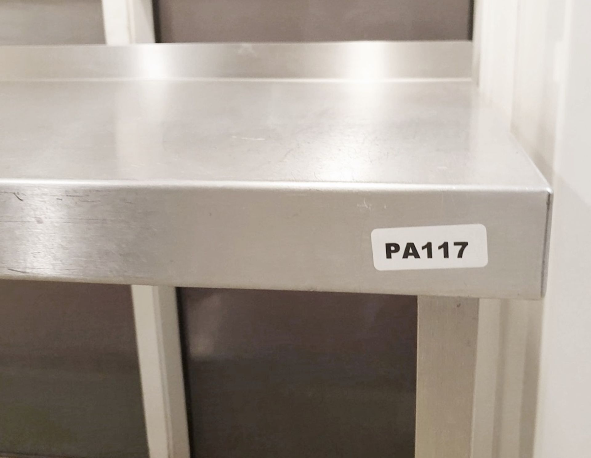 1 x Stainless Steel Preparation Bench With Upstand, Undershelf and Castor Wheels - Ref PA117 - H87 x - Image 2 of 2