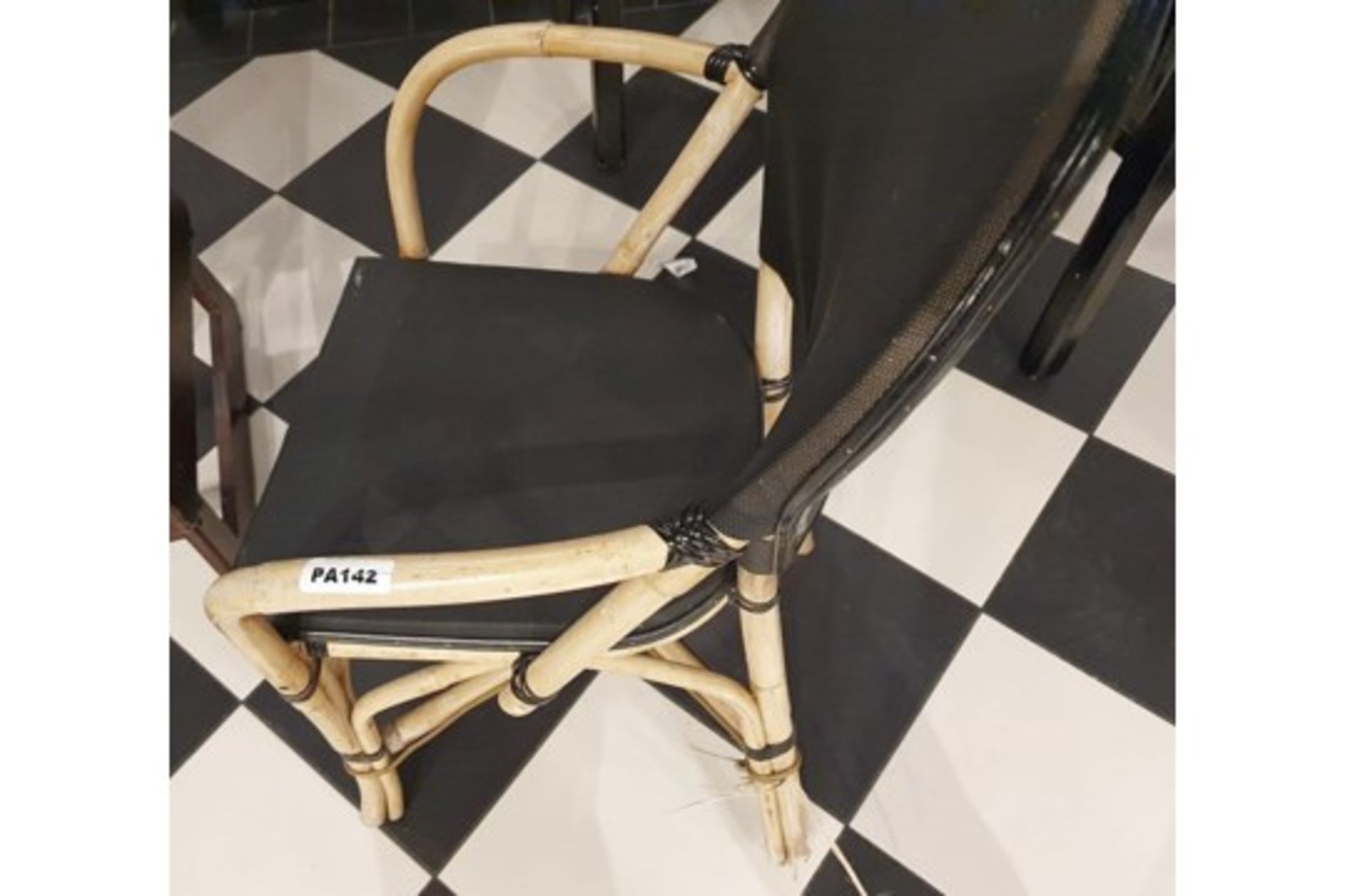 6 x Bamboo Studio Chairs With Black Seat and Back Rest - Features the Name 'PAUL' Printed on the - Image 3 of 5