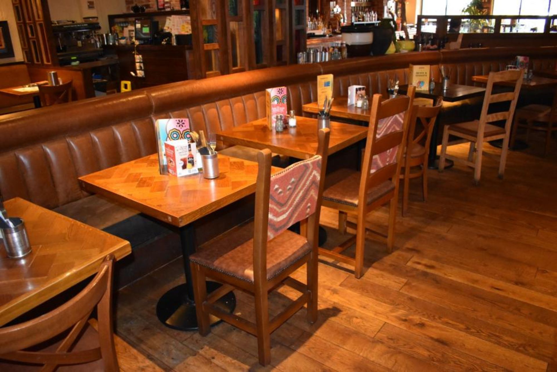 1 x Long Curved Seating Bench From Mexican Themed Restaurant - CL461 - Ref PR891 - Location: London - Image 3 of 14