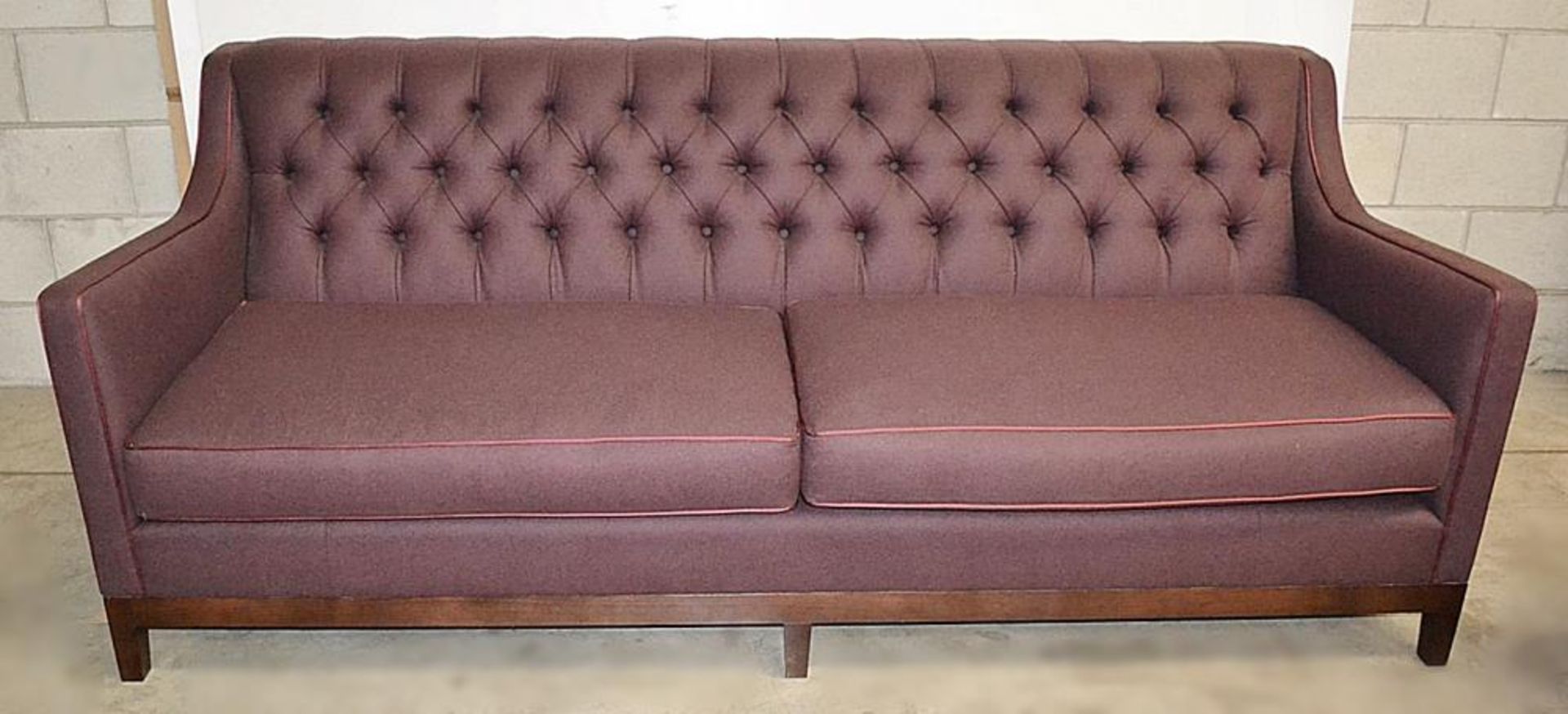 1 x Artistic Upholstery Ltd 'Tiverton' 3-Seater Luxury Handcrafted Sofa In Purple - British Made - 2