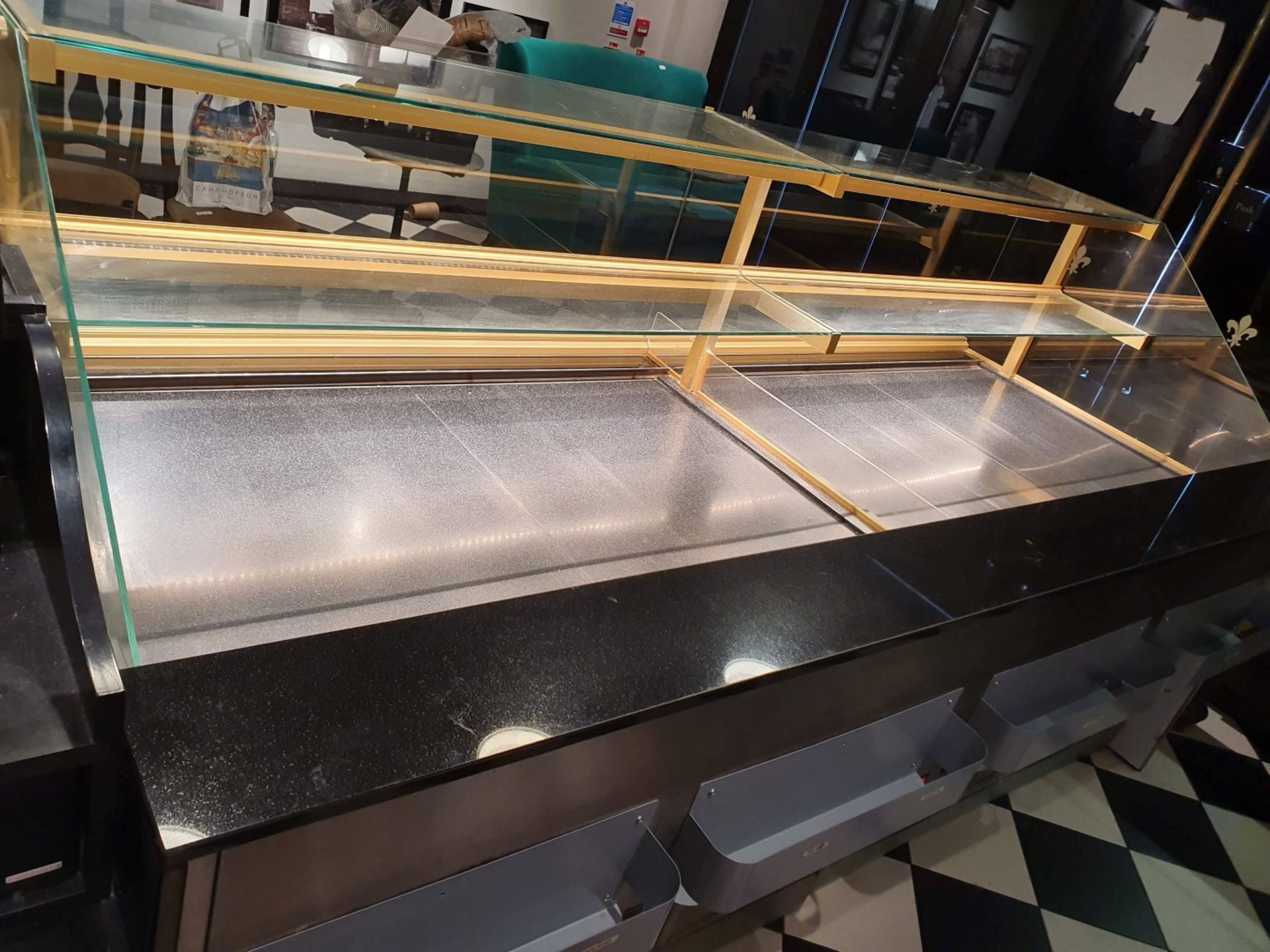 1 x Patisserie Refrigerated Display Service Counter in Oak and Gold With Granite Worktops and - Image 24 of 25