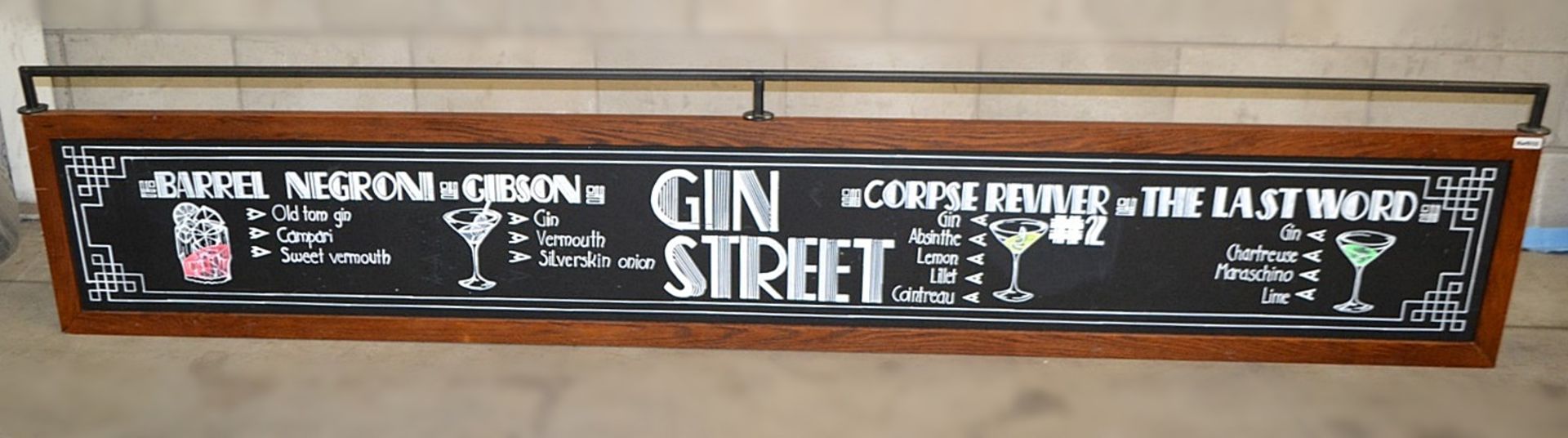 1 x 2.8 Metre Long Double-sided Chalkboard Signage - Dimensions: W285 x H57 x D3.5