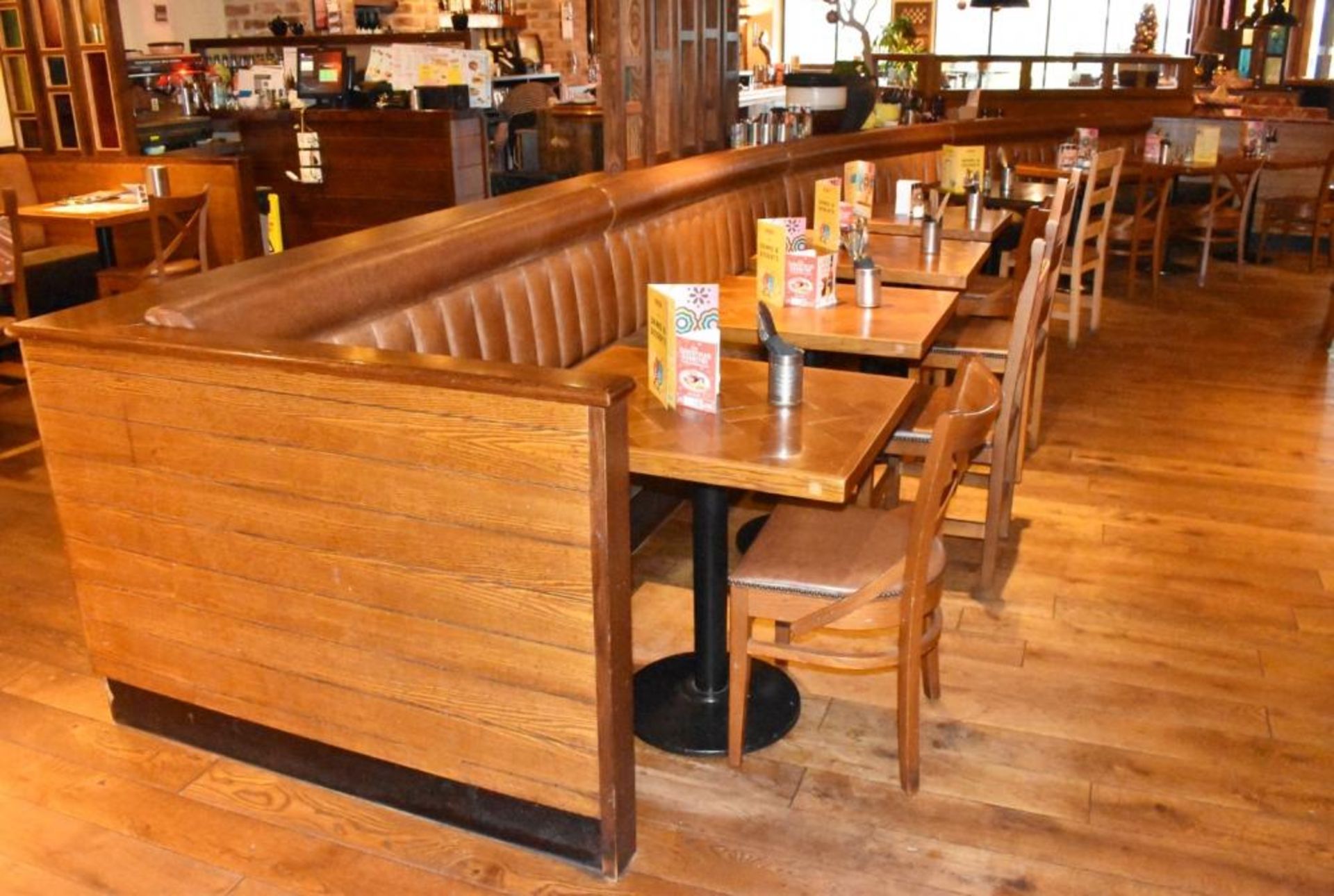 1 x Long Curved Seating Bench From Mexican Themed Restaurant - CL461 - Ref PR891 - Location: London