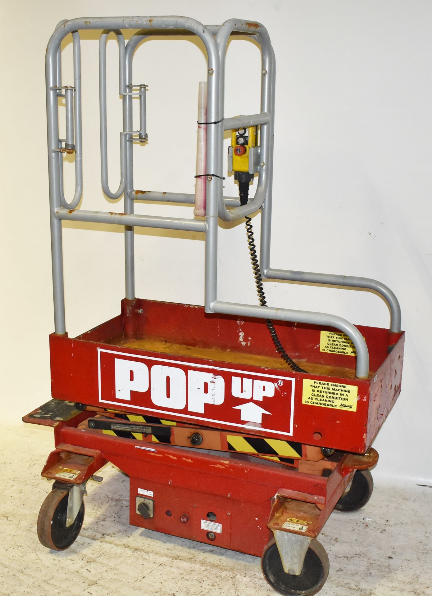 1 x Mobile Pop-Up Scissor Lift - Weight Capacity 300kg - Platform Base Max Height 161 cms - Tested