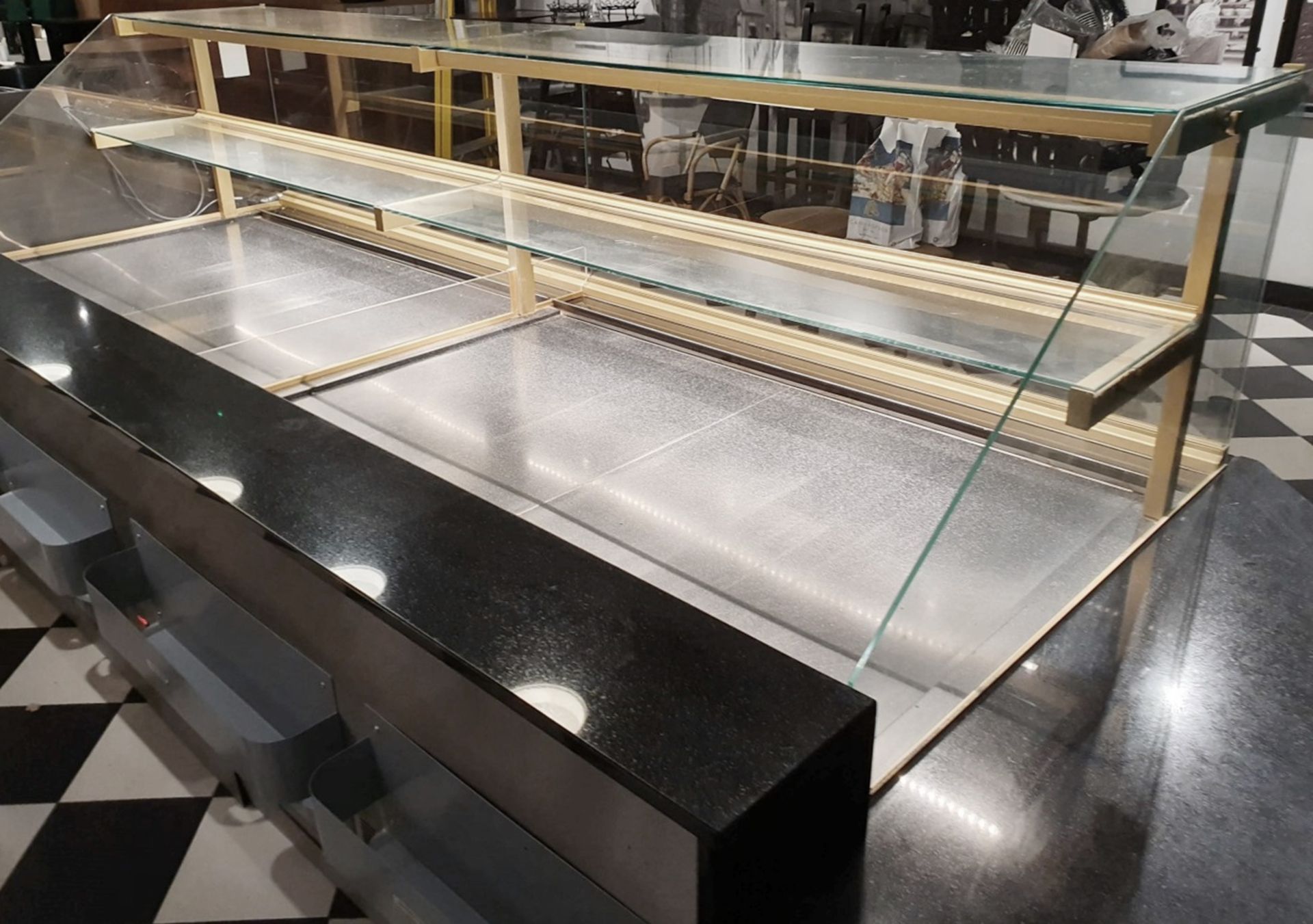 1 x Patisserie Refrigerated Display Service Counter in Oak and Gold With Granite Worktops and - Image 20 of 25