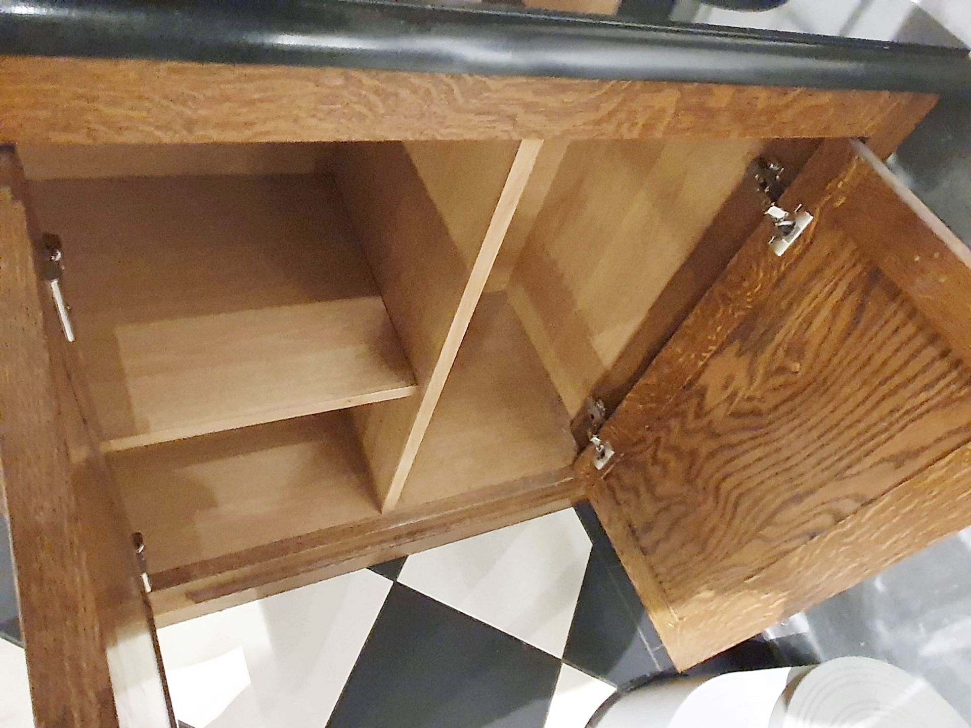1 x Waitress / Waiter Service Cabinet in Walnut With Granite Surface and Cup Disposal Chute - H90 - Image 4 of 8