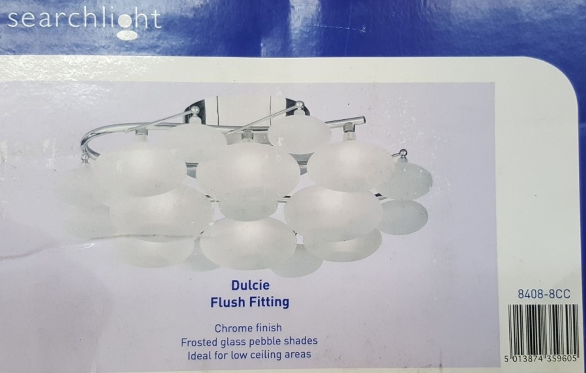 1 x Searchlight 8408-8CC Dulcie 8 Light Semi-Flush Ceiling Light Polished Chrome - New Boxed Stock