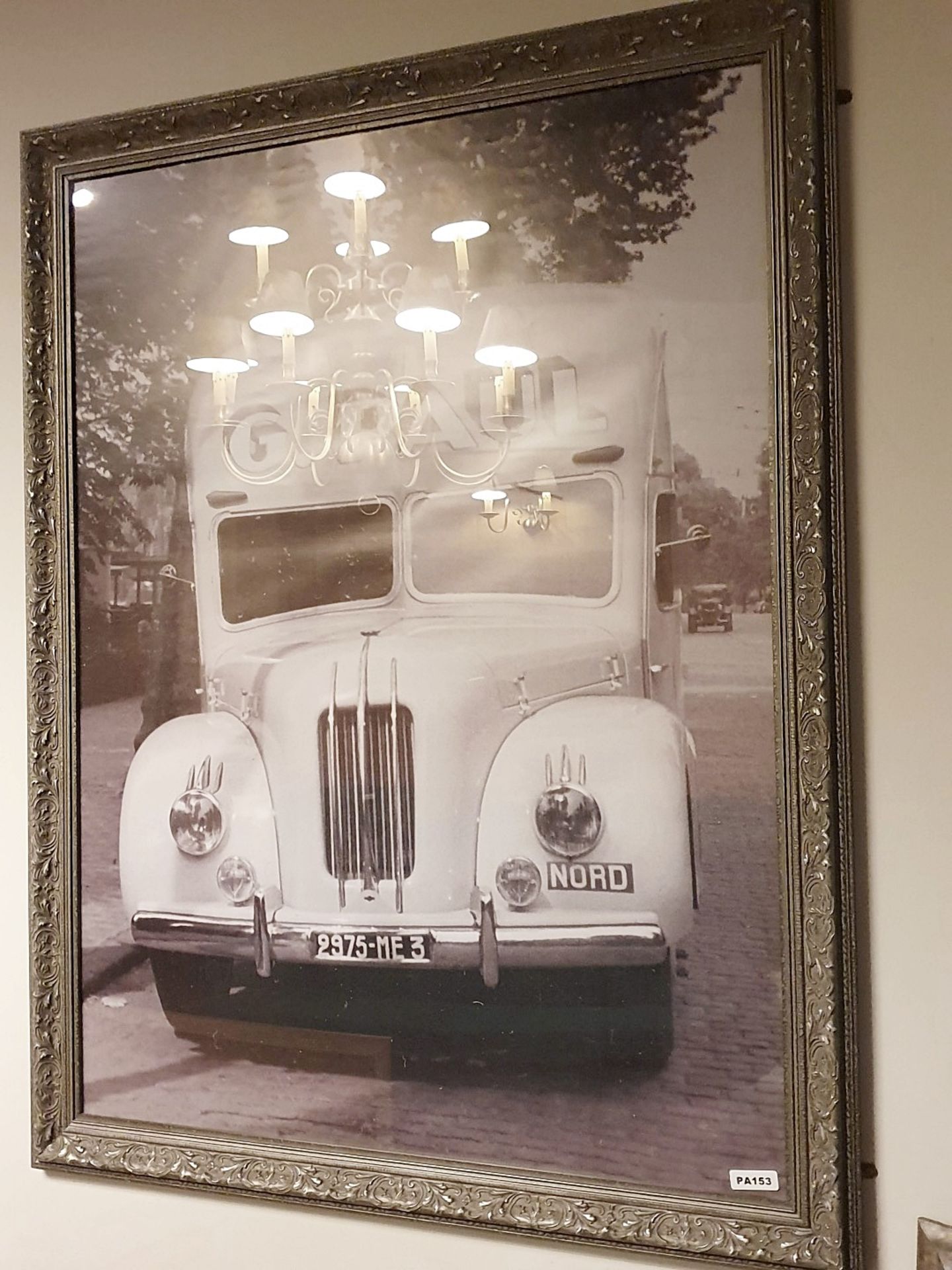 1 x G.Paul Bakers Delivery Truck Poster in Silver Ornate Frame - 105 x 136 cms - Ref PA153 - CL463 -