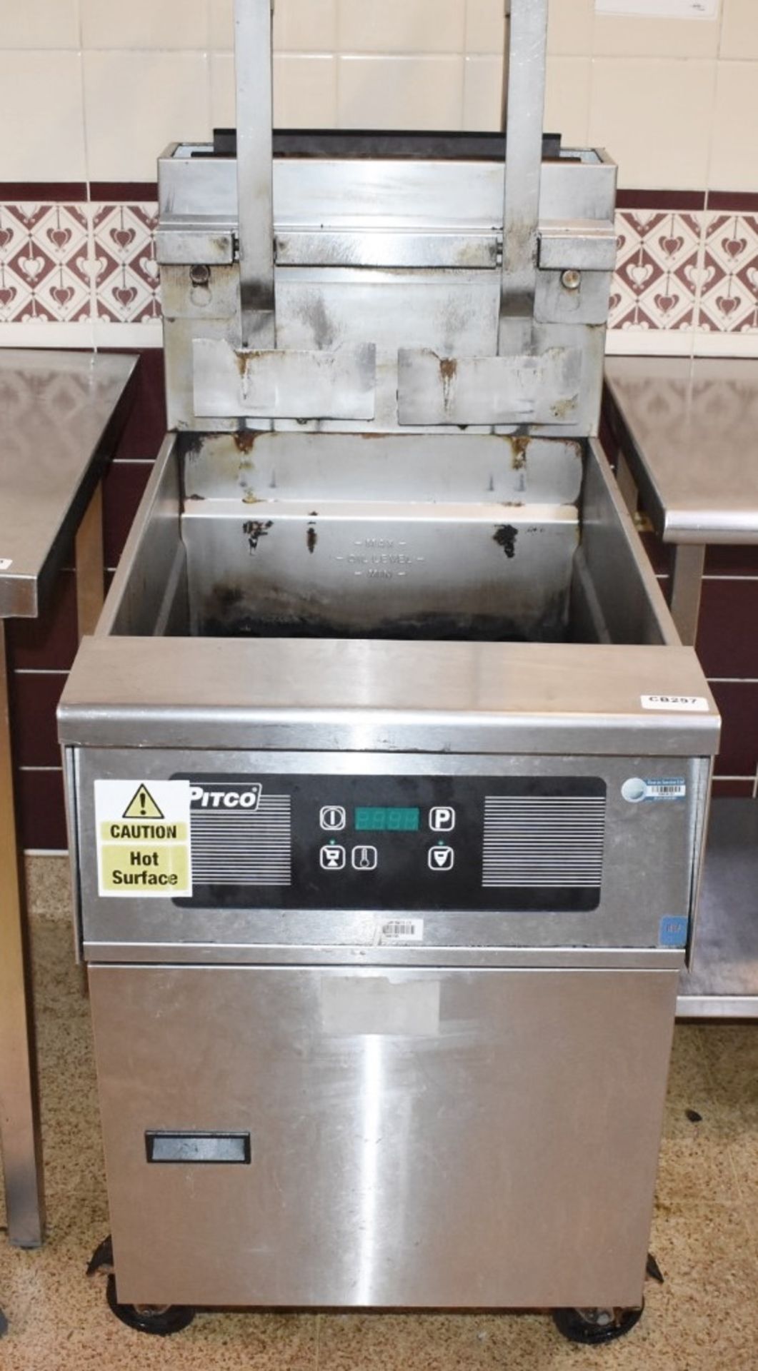 1 x Pifco Frialator Single Basket Gas Fryer With Basket Lifts - Stainless Steel Exterior - Model