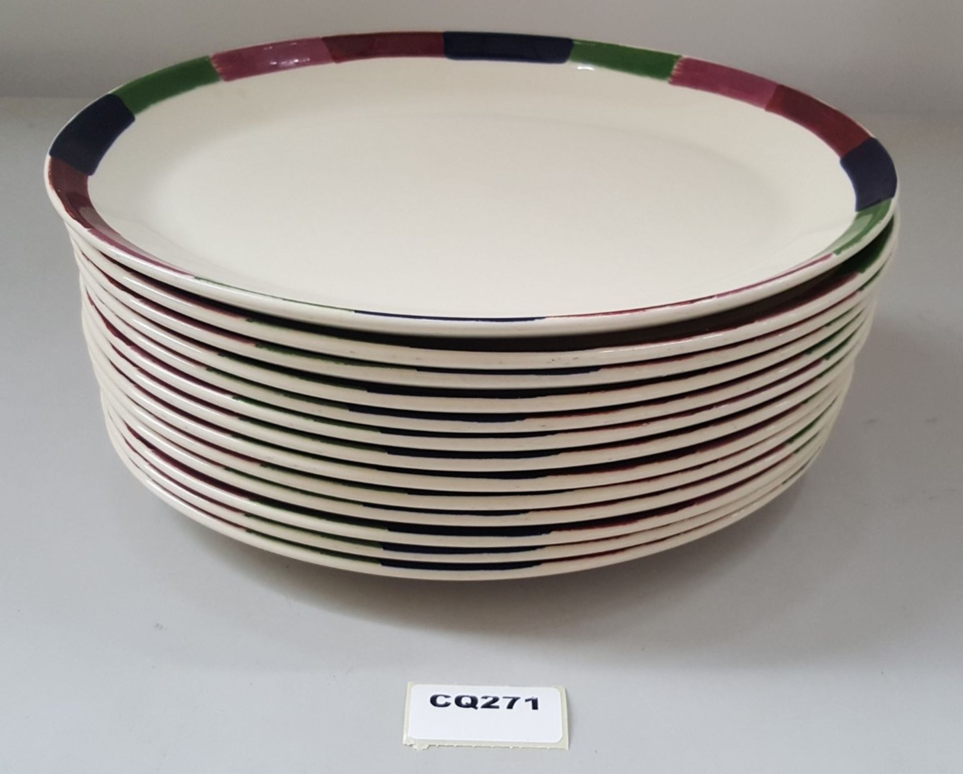 13 x Steelite Oval Serving Plates Cream With Pattered Egde L30/W23.5CM - Ref CQ271