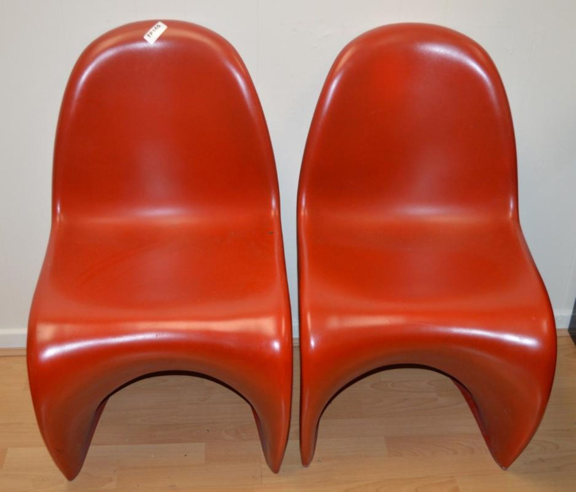 2 x Reproduction Panton S Chairs in Red - Ref TP165 - CL011 - Location: Altrincham WA14 - Image 2 of 2