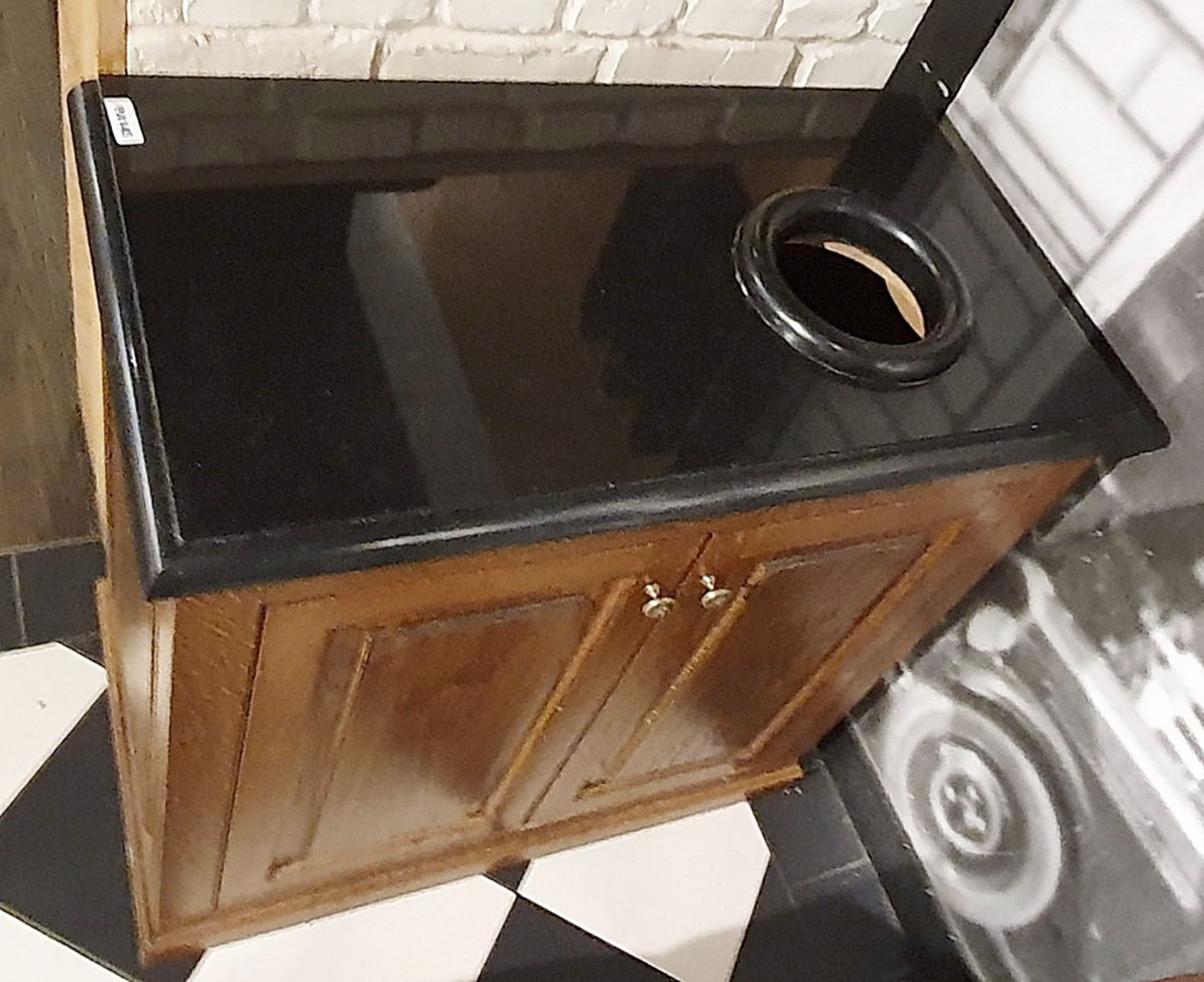 1 x Waitress / Waiter Service Cabinet in Walnut With Granite Surface and Cup Disposal Chute - H90 - Image 3 of 8