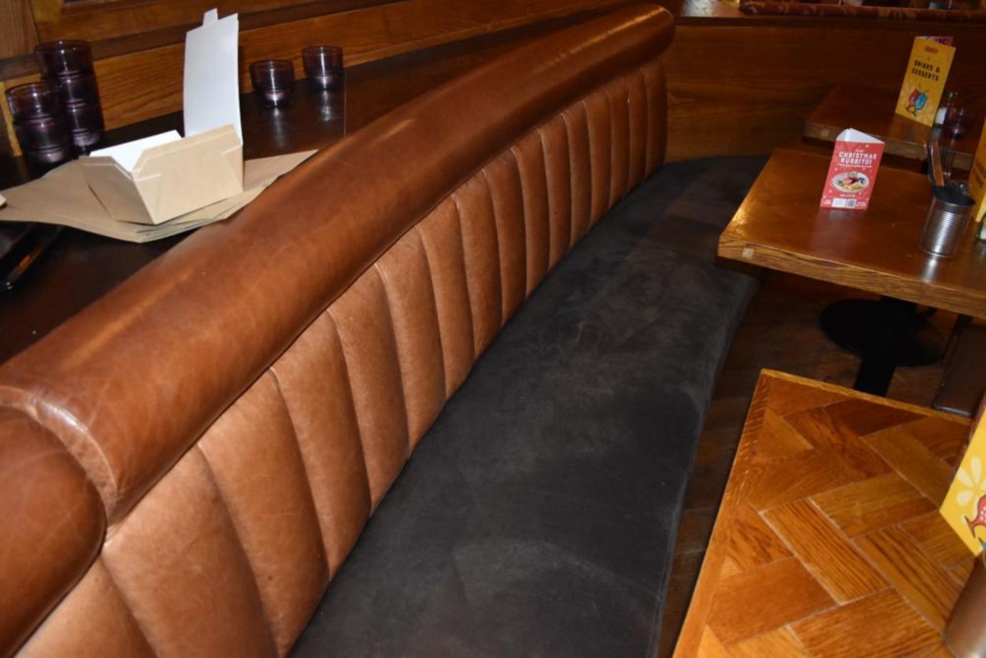 1 x Long Curved Seating Bench From Mexican Themed Restaurant - CL461 - Ref PR891 - Location: London - Image 6 of 14