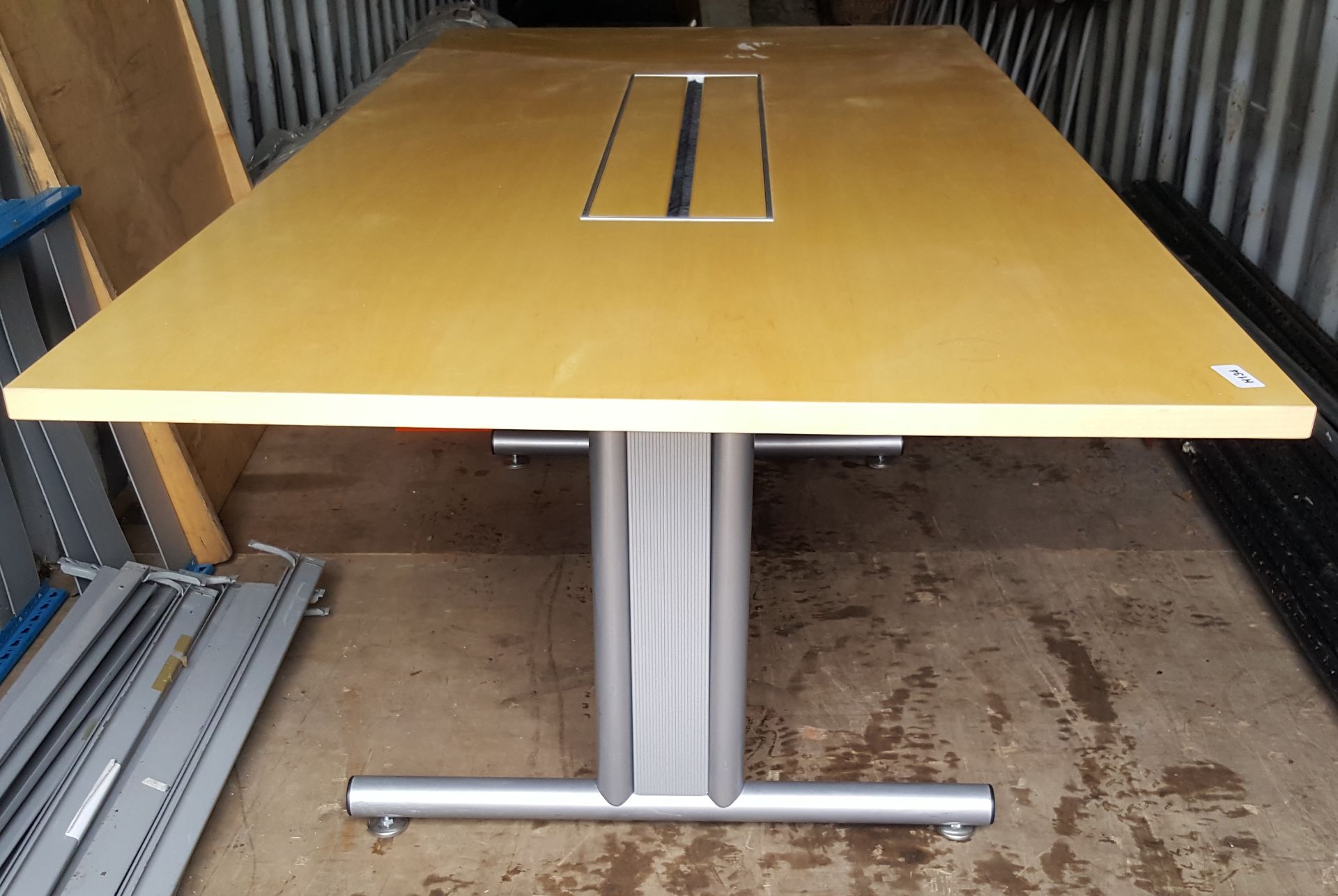 1 x Office Boardroom Meeting Table With Center Access For Cables - H73 x W200 x D100 cms - Ref H134 - Image 3 of 5