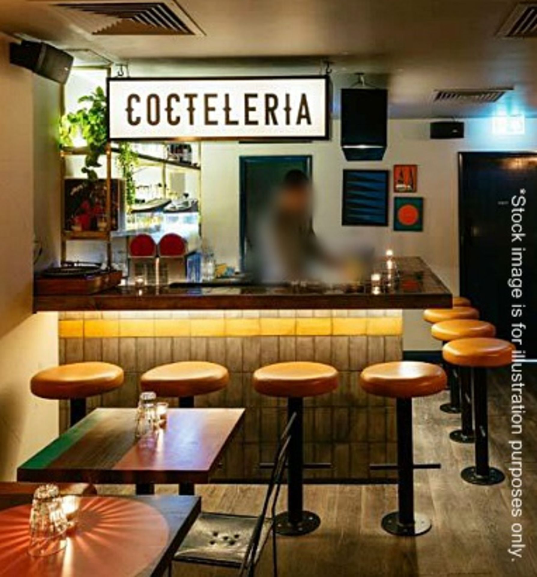 1 x Display Light Box Bar Signage "COCTELERIA" - Ideal For Restaurants, Wine Bars And Night