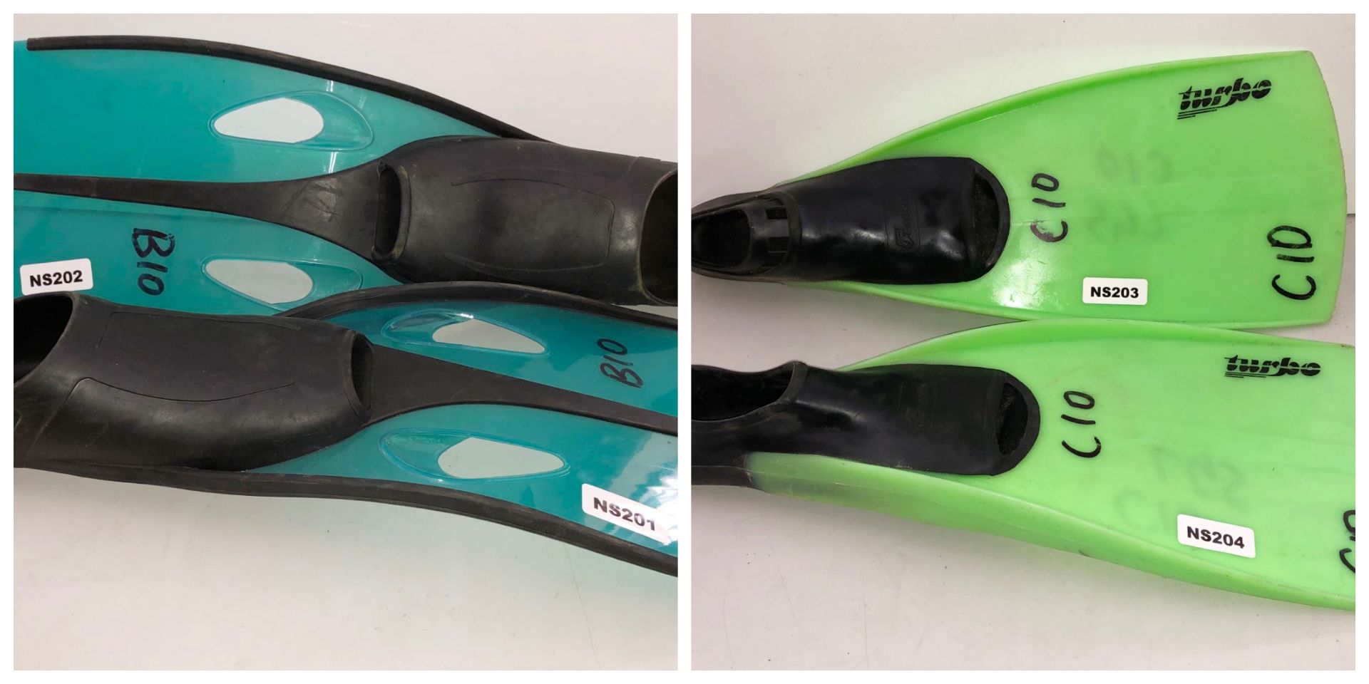 2 x Pairs Of Size 9-10 Diving Fins - CL349 - Altrincham WA14