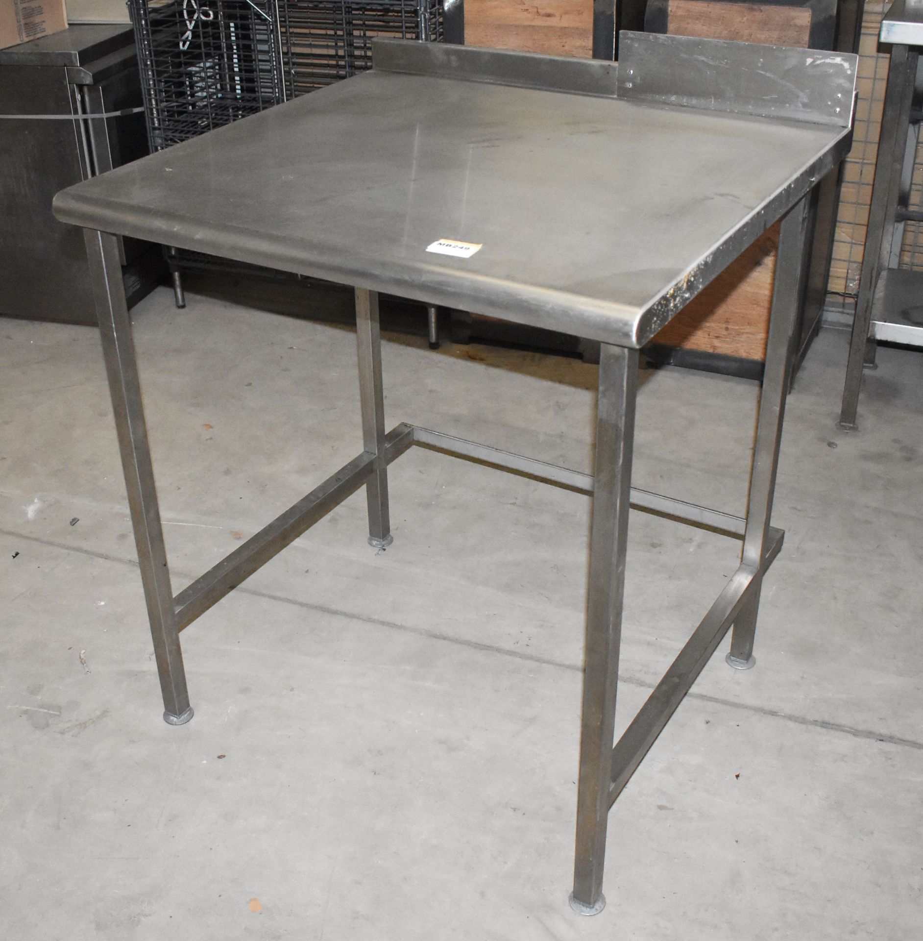 1 x Stainless Steel Prep Table With Upstand H89 x W80 x D75  cms - CL453 - Ref MB249 - Location: