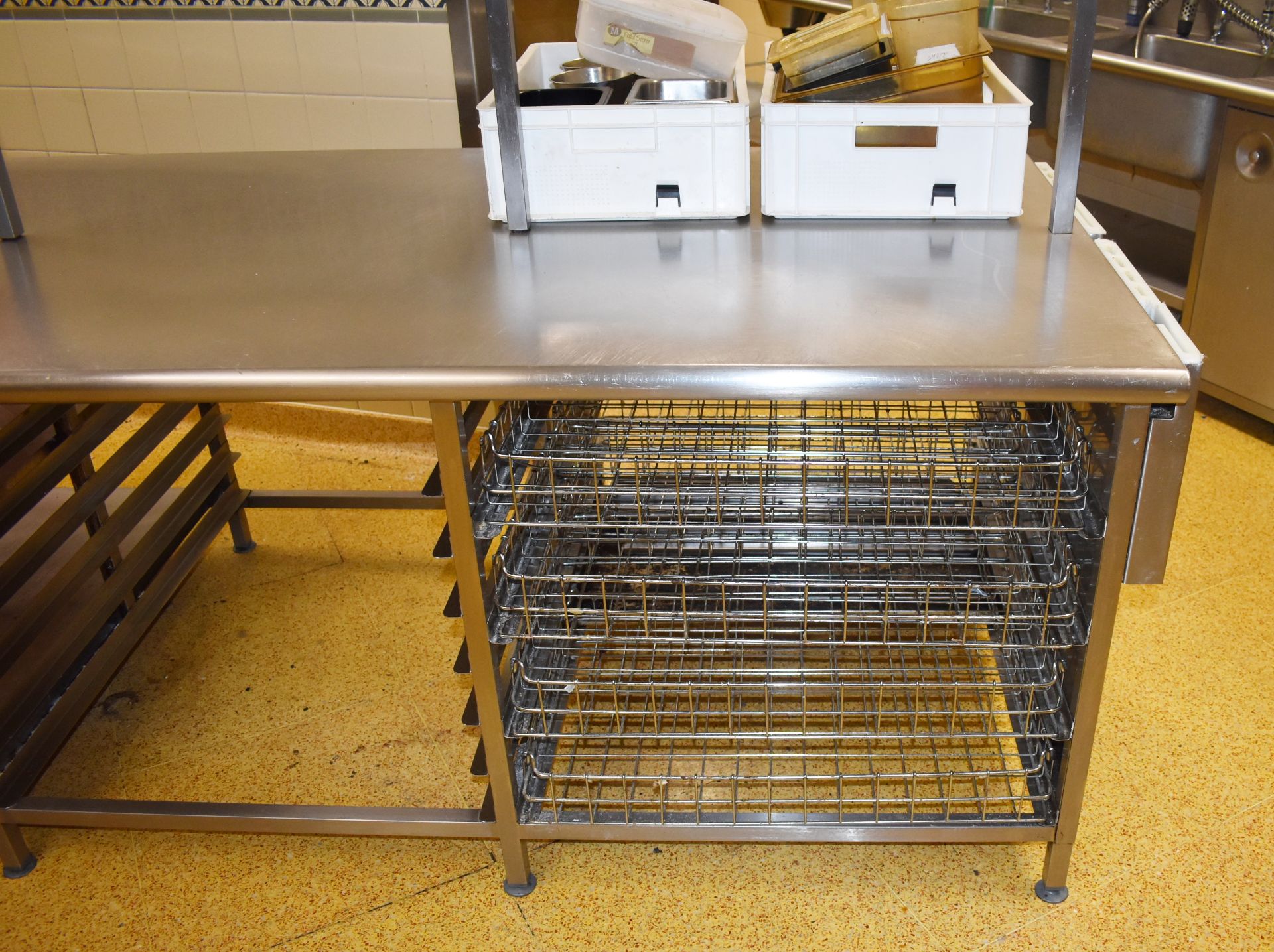 1 x Stainless Steel Commercial Kitchen Island - 10 x 4ft - Features Overhead Gastro Pan Holders, - Image 6 of 10