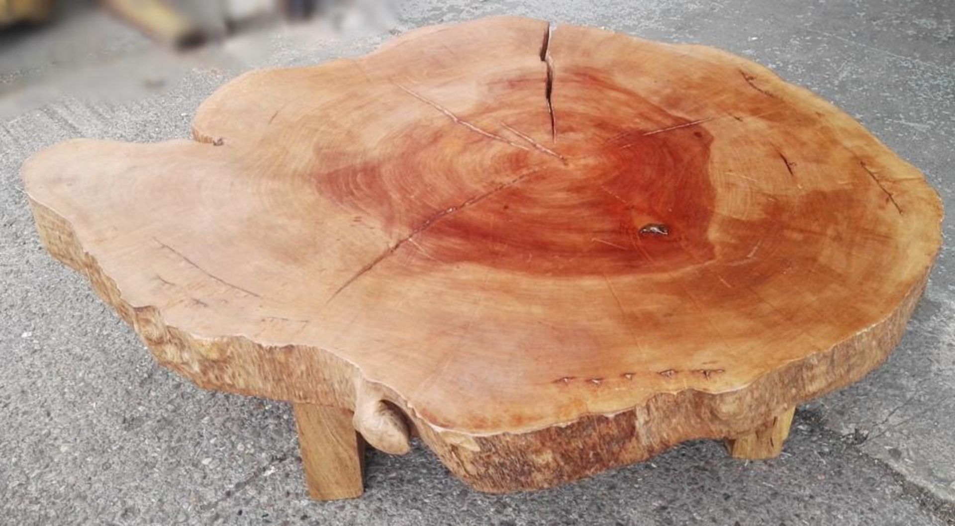 1 x Unique Reclaimed Solid Tree Trunk Low Coffee Table - Dimensions (approx): H46 x W153 x D130cm -