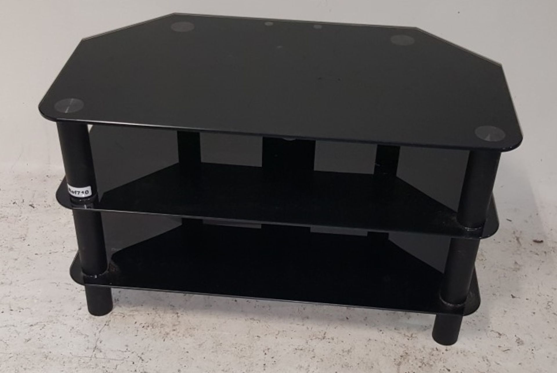 1 x Black Gloss Glass TV Stand 80cm - CL011 - Location: Altrincham WA14 - REF: Ref710