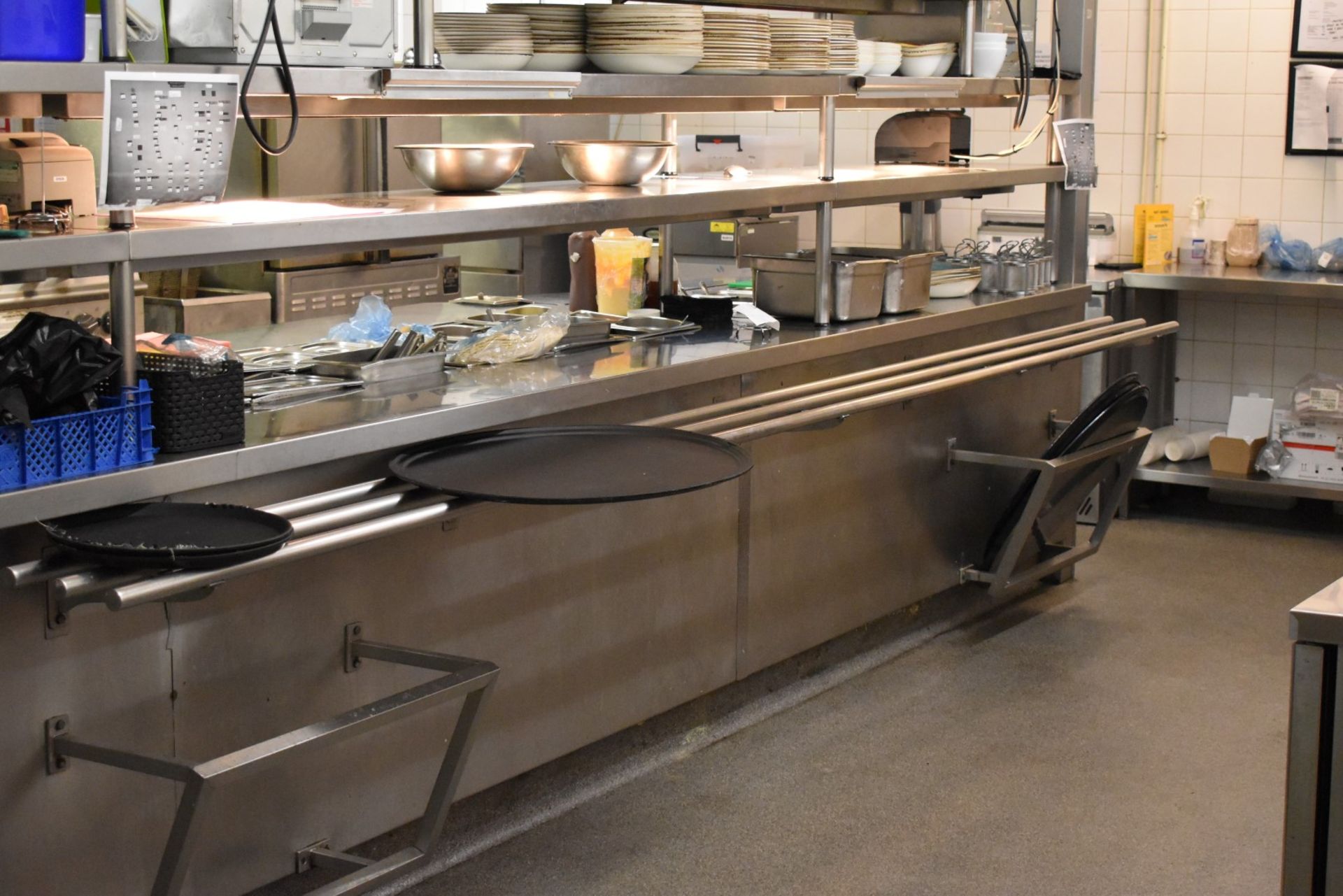 1 x Large Commercial Kitchen Passthrough Heated Gantry Island With Integrated Fosters Undercounter - Image 4 of 22