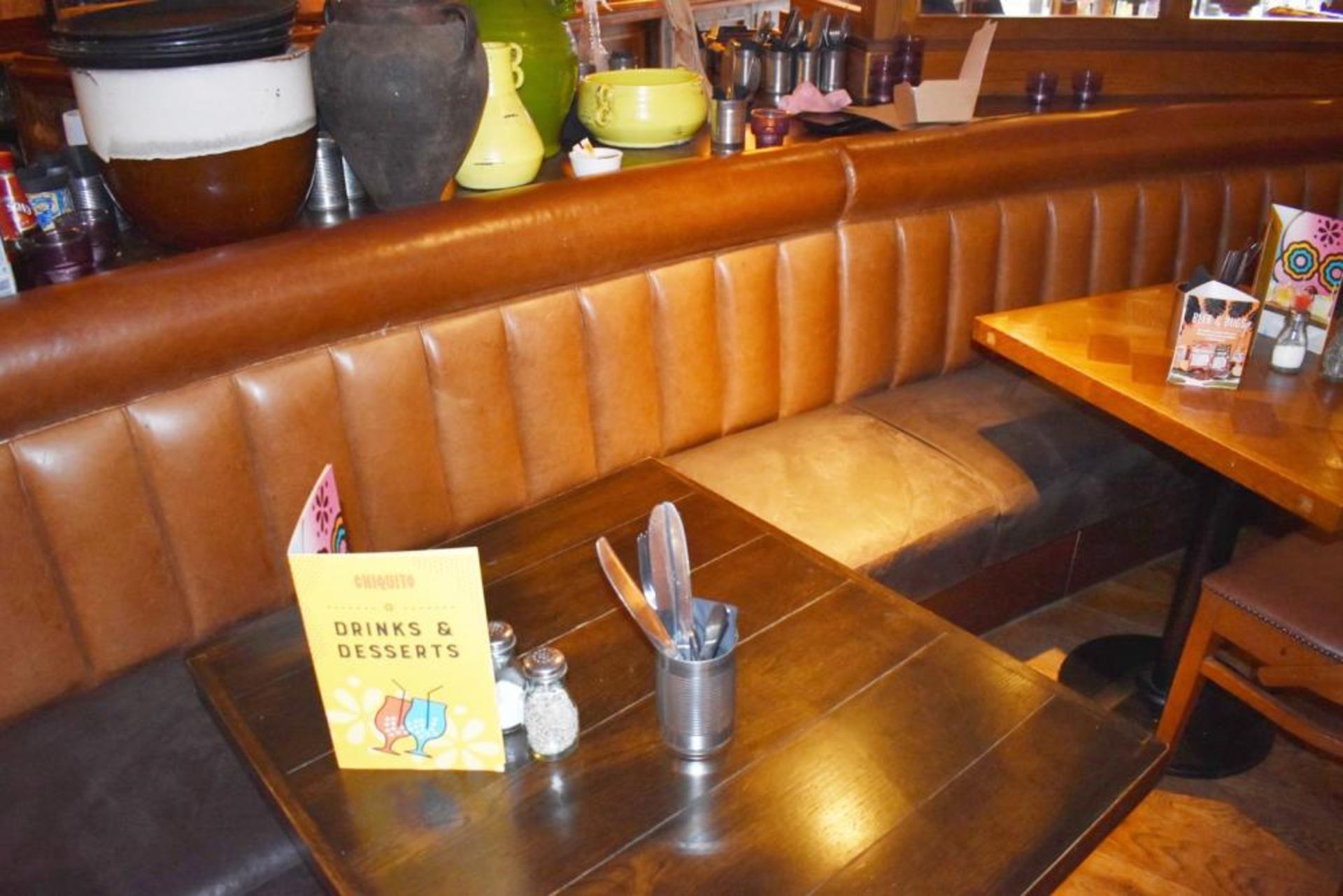 1 x Long Curved Seating Bench From Mexican Themed Restaurant - CL461 - Ref PR891 - Location: London - Image 9 of 14
