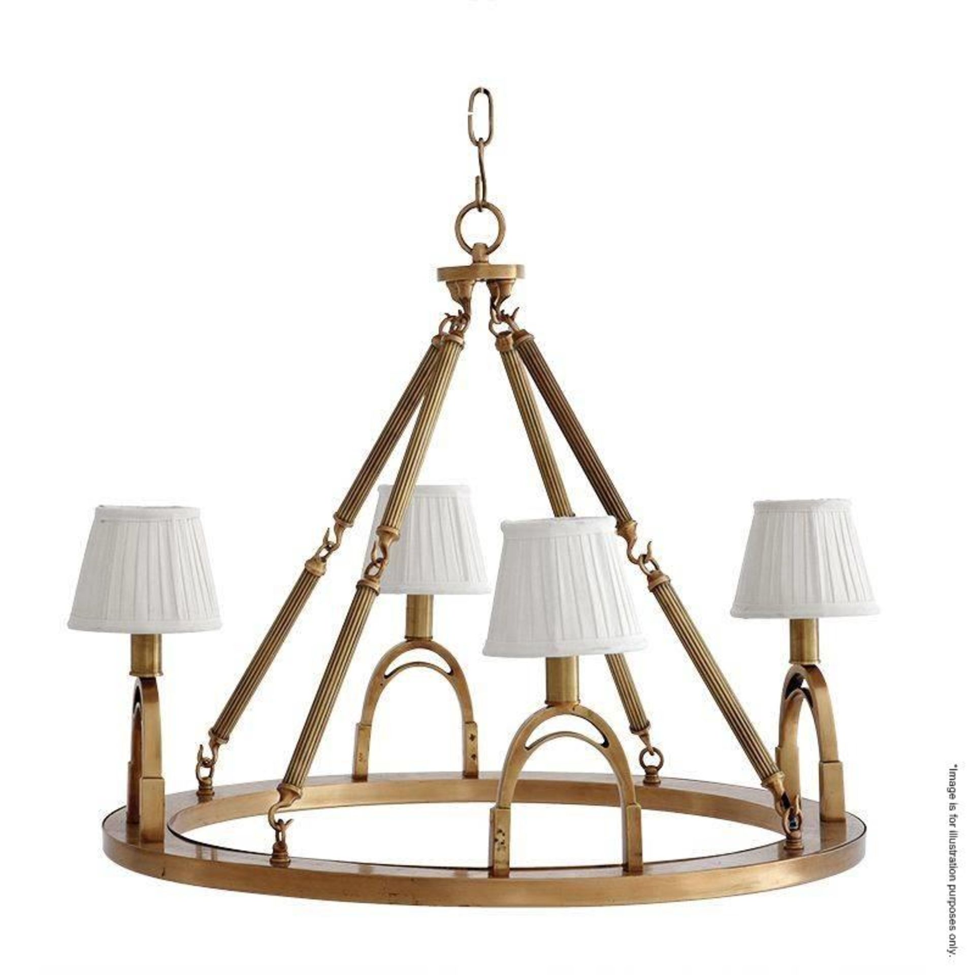 1 x Eichholtz 'Jigger' Equestrian-inspired Chandelier With An Aged Brass Finish - Includes 2 x Sets - Image 4 of 15