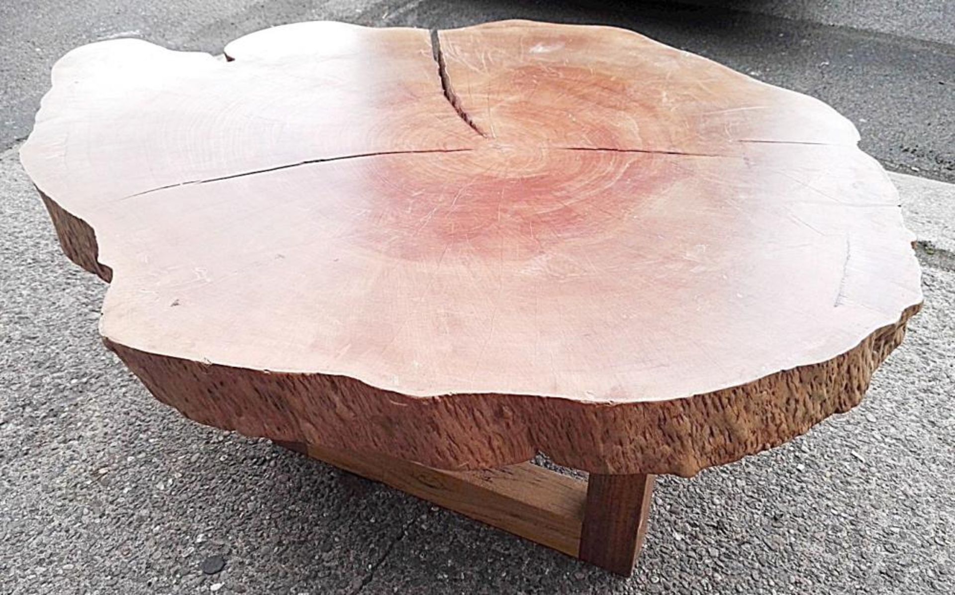1 x Unique Reclaimed Solid Tree Trunk Coffee Table - Dimensions (approx): W152 x D129 x H63.3cm - Re - Image 4 of 7