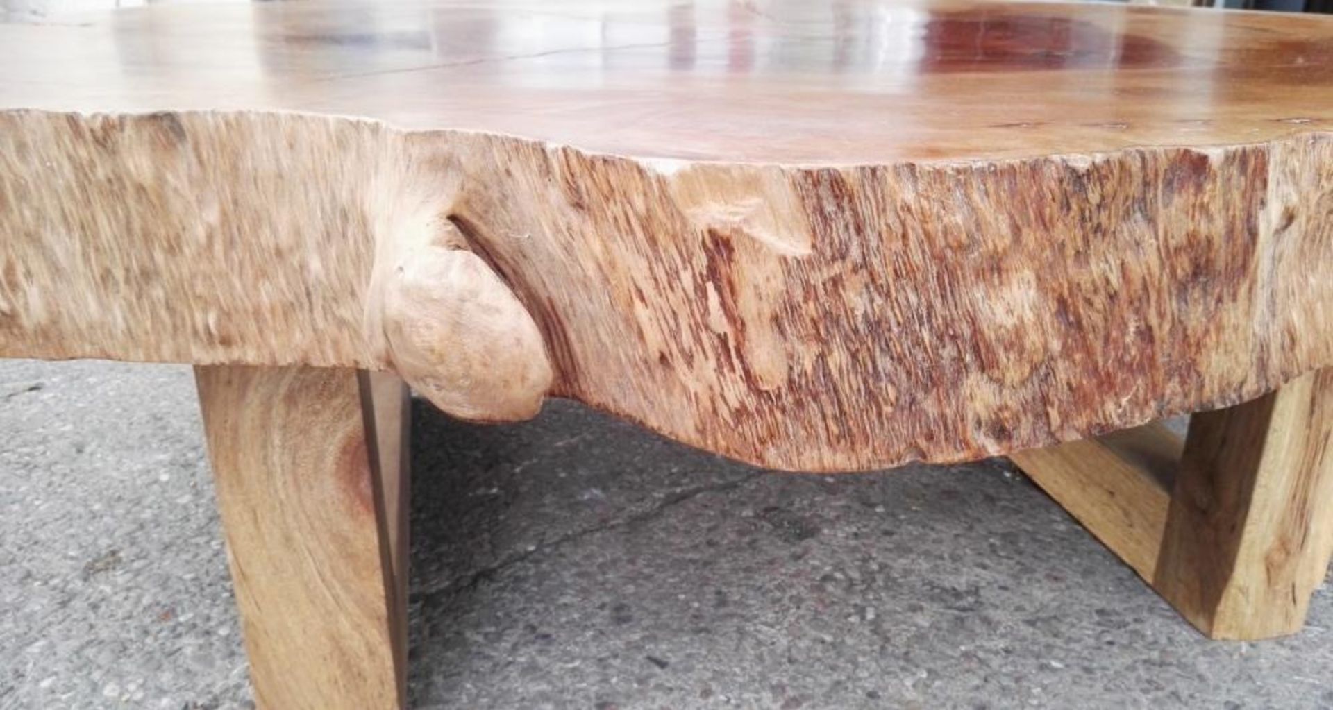 1 x Unique Reclaimed Solid Tree Trunk Low Coffee Table - Dimensions (approx): H46 x W153 x D130cm - - Image 6 of 6