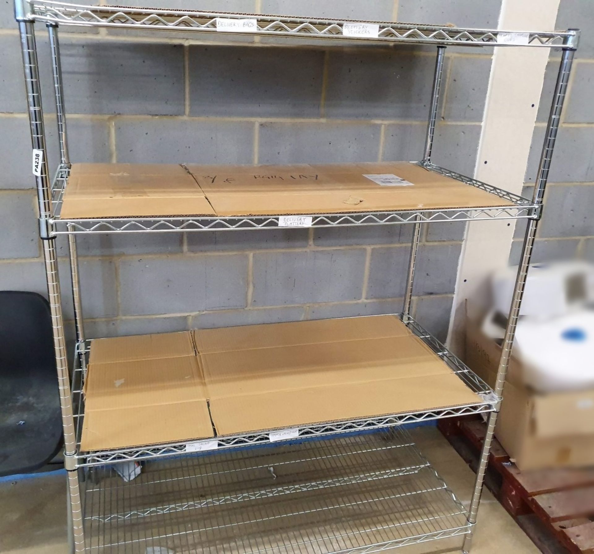 1 x Chrome Wire Shelving Unit - Ref PA238 - CL463 - Location: Newbury RG38