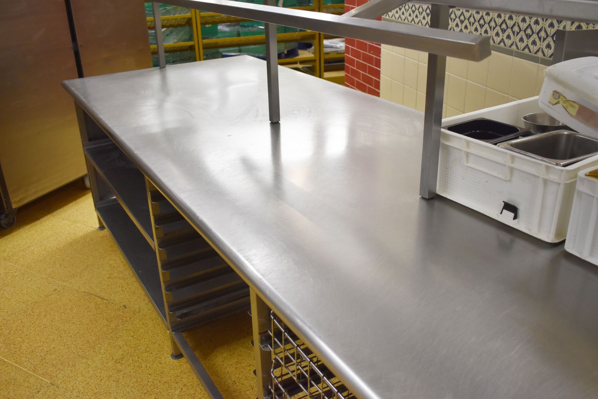 1 x Stainless Steel Commercial Kitchen Island - 10 x 4ft - Features Overhead Gastro Pan Holders, - Image 8 of 10