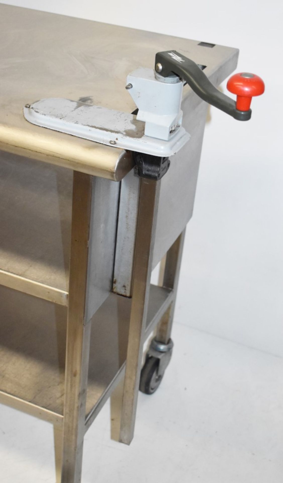 1 x Stainless Steel Prep Bench With Undershelves, Castors and Commercial Tin Opened - H87.5 x W160 x - Image 3 of 5