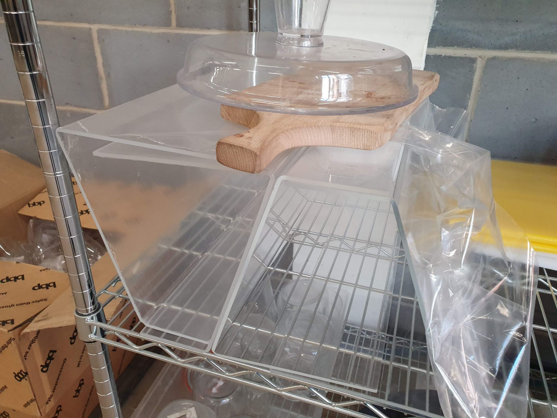 1 x Stainless Steel Wire Shelf Rack With Contents - Contents Include Chopping Boards, Till Rolls and - Image 7 of 8