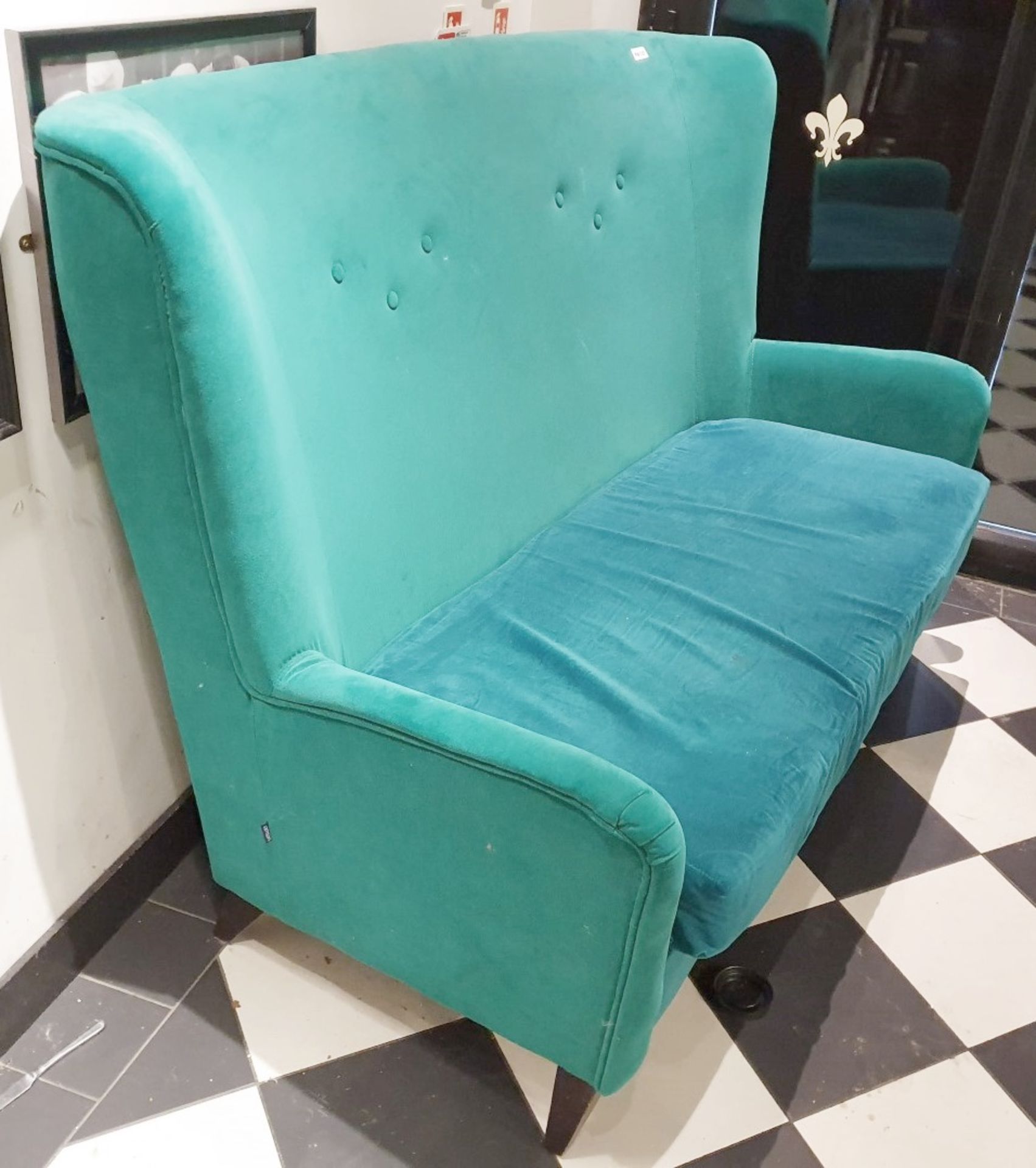1 x Satelliet Retro 1960's Style High Back Sofa in Green - H110 x W158 x D70 cms - Ref PA133 - CL463
