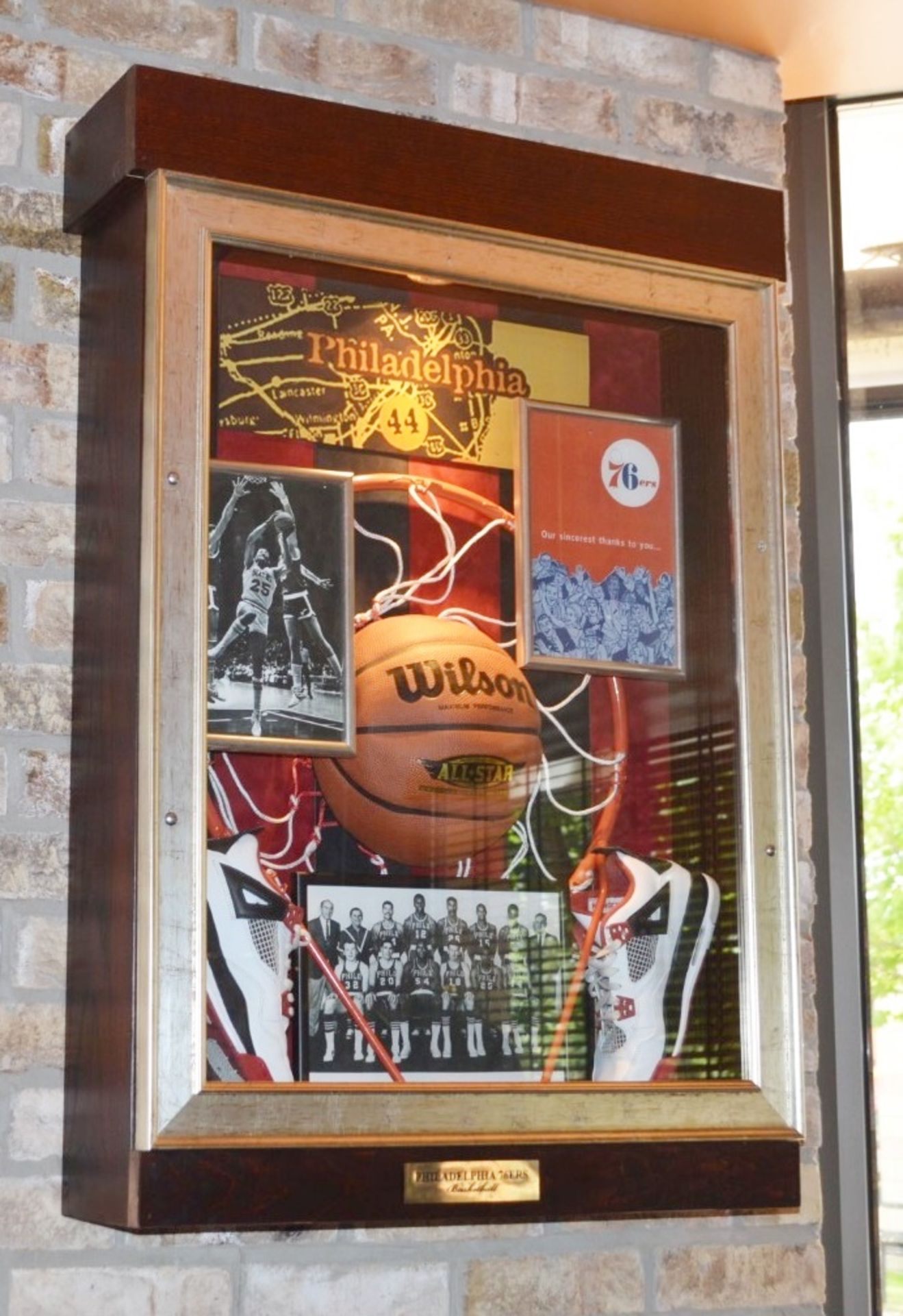 1 x Americana Wall Mounted Illuminated Display Case - PHILADELPHIA 76ERS BASKETBALL - Includes - Image 4 of 6