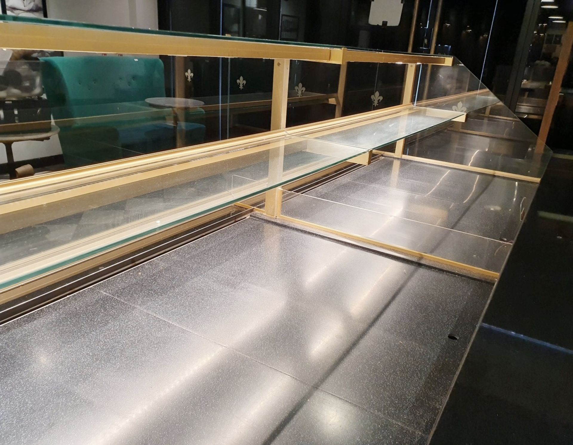 1 x Patisserie Refrigerated Display Service Counter in Oak and Gold With Granite Worktops and - Image 23 of 25