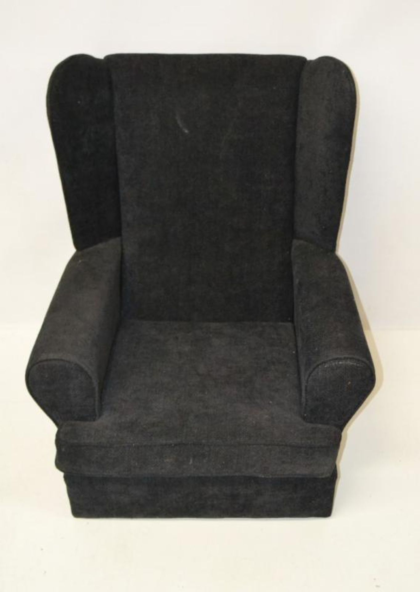 1 x Lounge Chair Finished In A Charcoal Fabric With 4 Walnut Legs - Ref: BLT373 - CL380 - NO VAT -