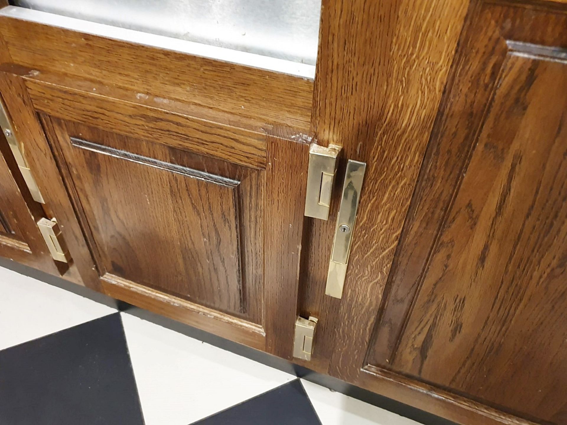 1 x Preparation Counter Unit With Oak Doors and Brass Hardware, Black Granite Work Surfaces and Hand - Image 8 of 9