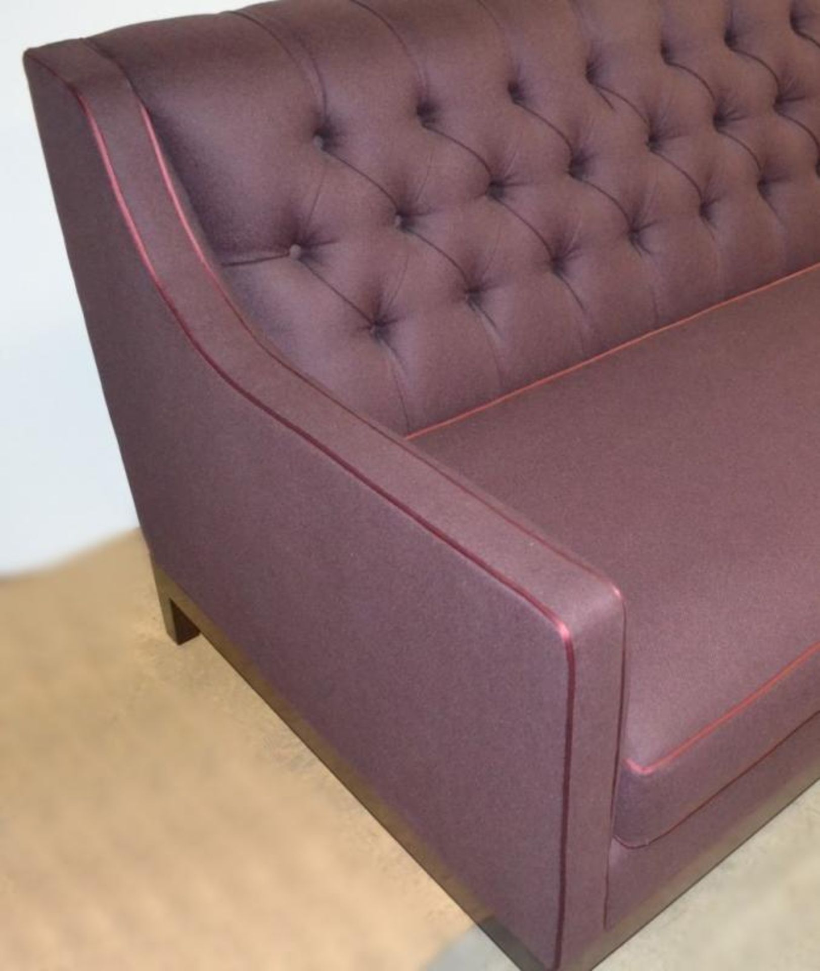 1 x Artistic Upholstery Ltd 'Tiverton' 3-Seater Luxury Handcrafted Sofa In Purple - British Made - 2 - Image 2 of 7