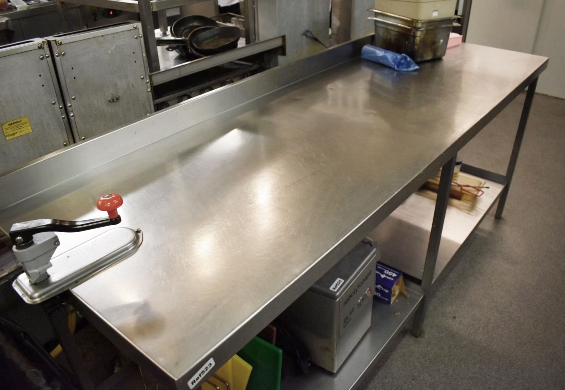 1 x Stainless Steel Preparation Table With Upstand and Undershelf - H90 x W150 x D60 cms - Ref - Image 2 of 3