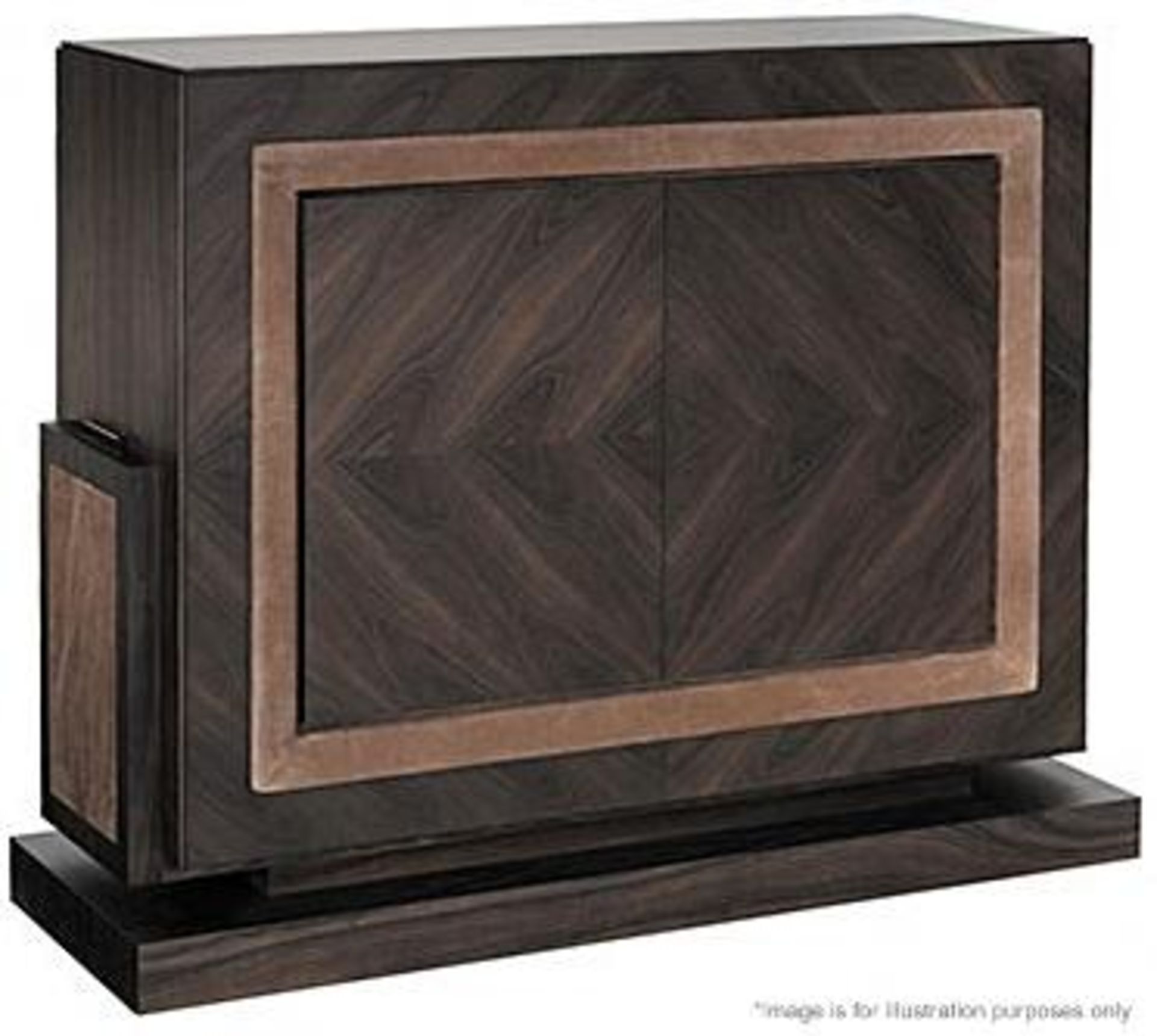 1 x SMANIA 'Efeso' Luxury Bar Unit In Burr Walnut With Leather Upholstery In 'Florida Beige' - Image 6 of 19