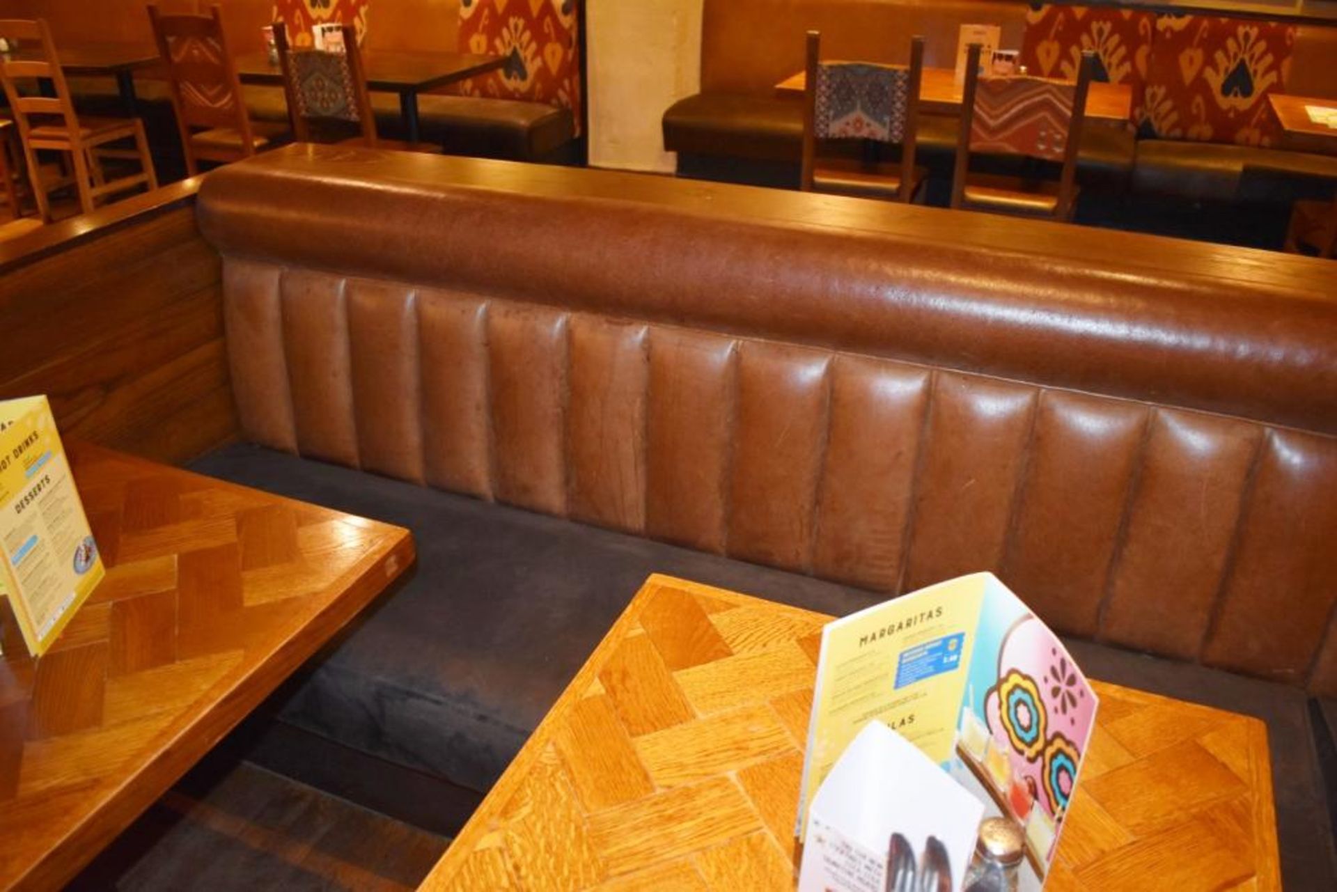 1 x Long Curved Seating Bench From Mexican Themed Restaurant - CL461 - Ref PR891 - Location: London - Image 12 of 14