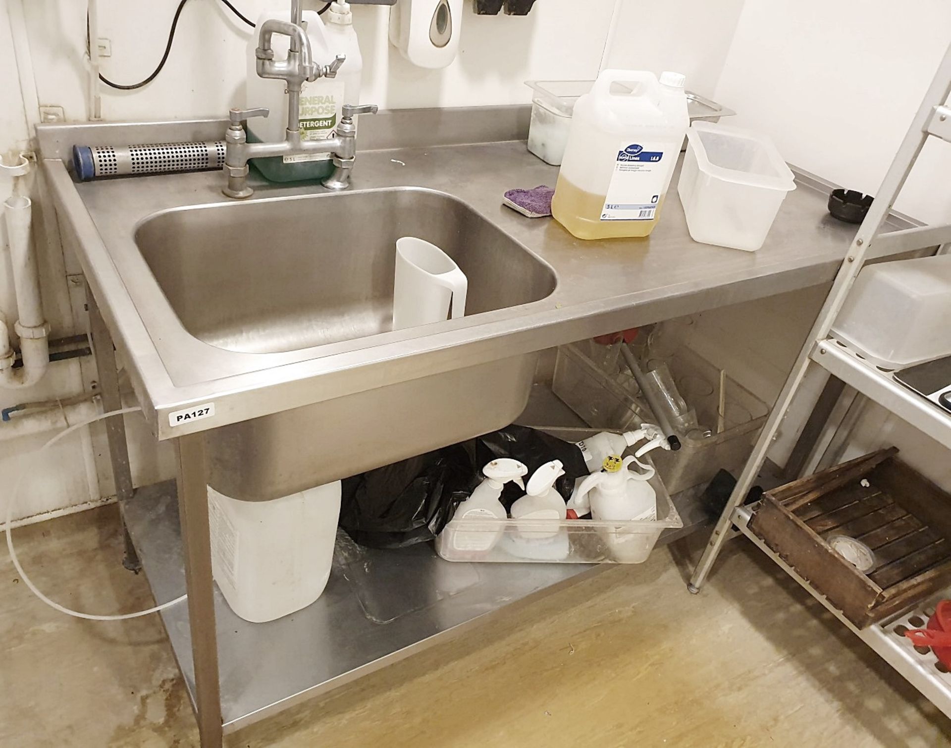 1 x Stainless Steel Wash Bench With Large Sink Bowl, Anti Drip Top, Mixer Tap, Rinser Tap, - Image 2 of 6